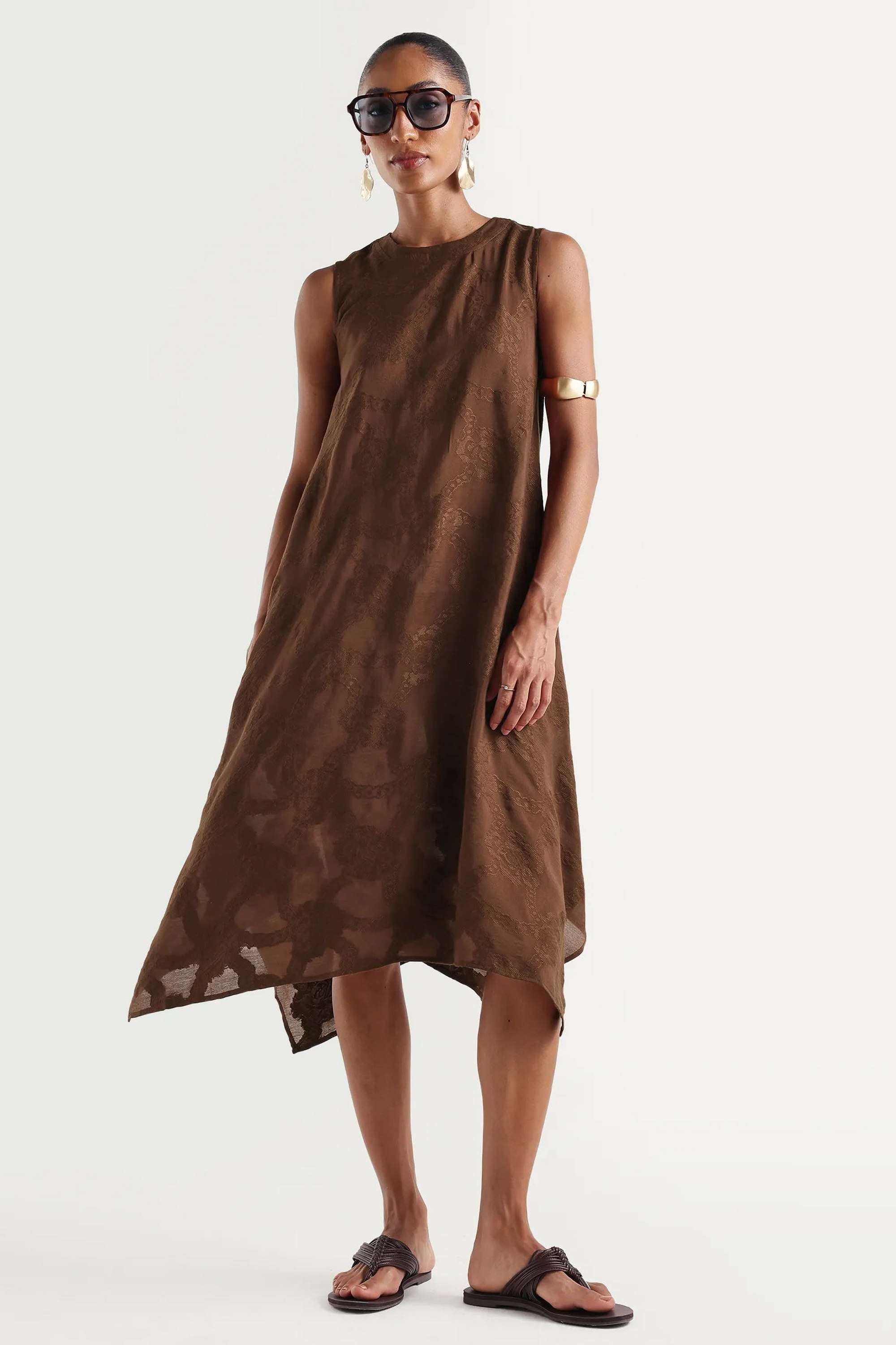 rareism Textured Viscose Relaxed Fit Women's Mini Dress-picture-18