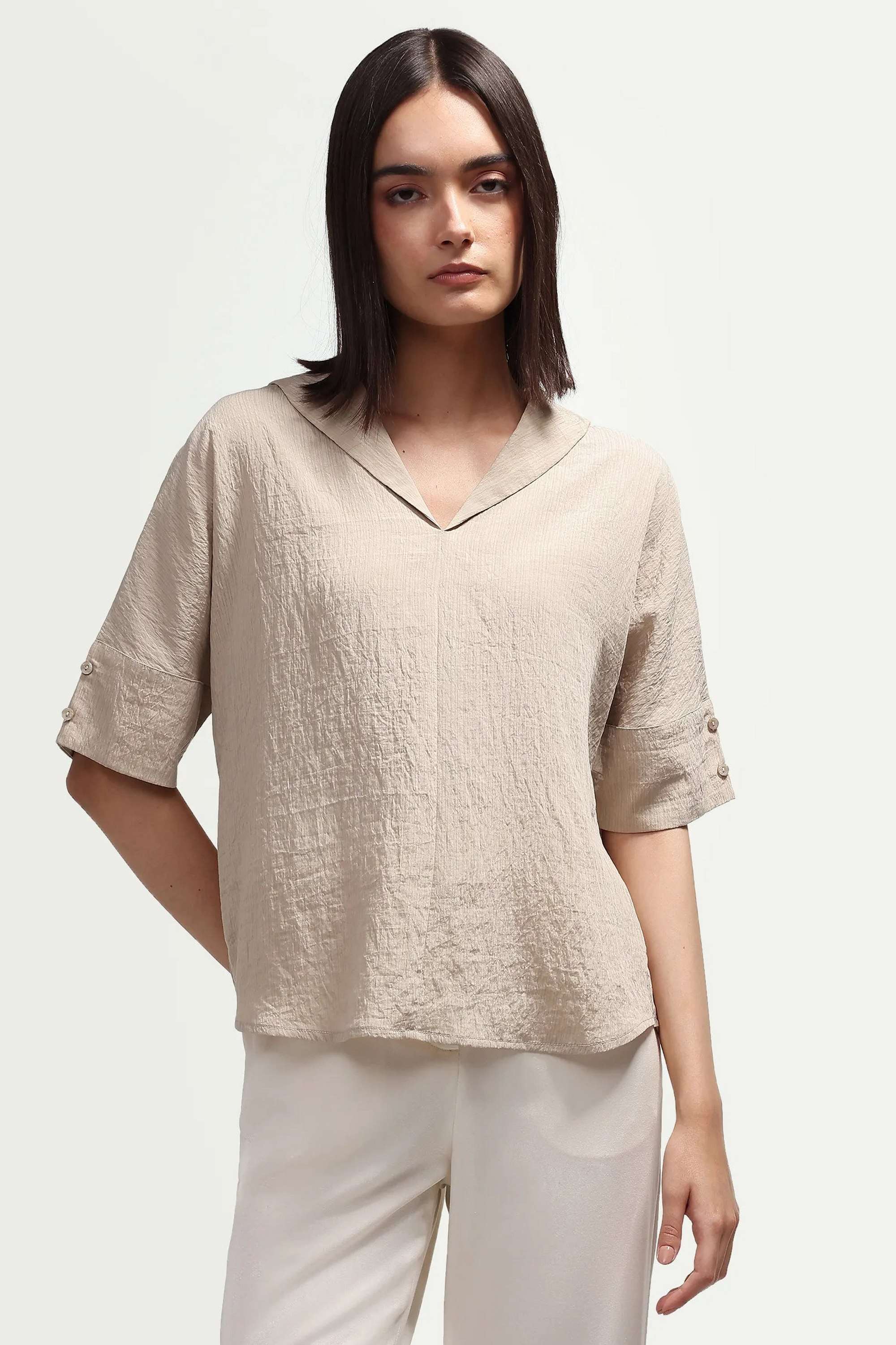 Solid Woven Women's Top-image-9