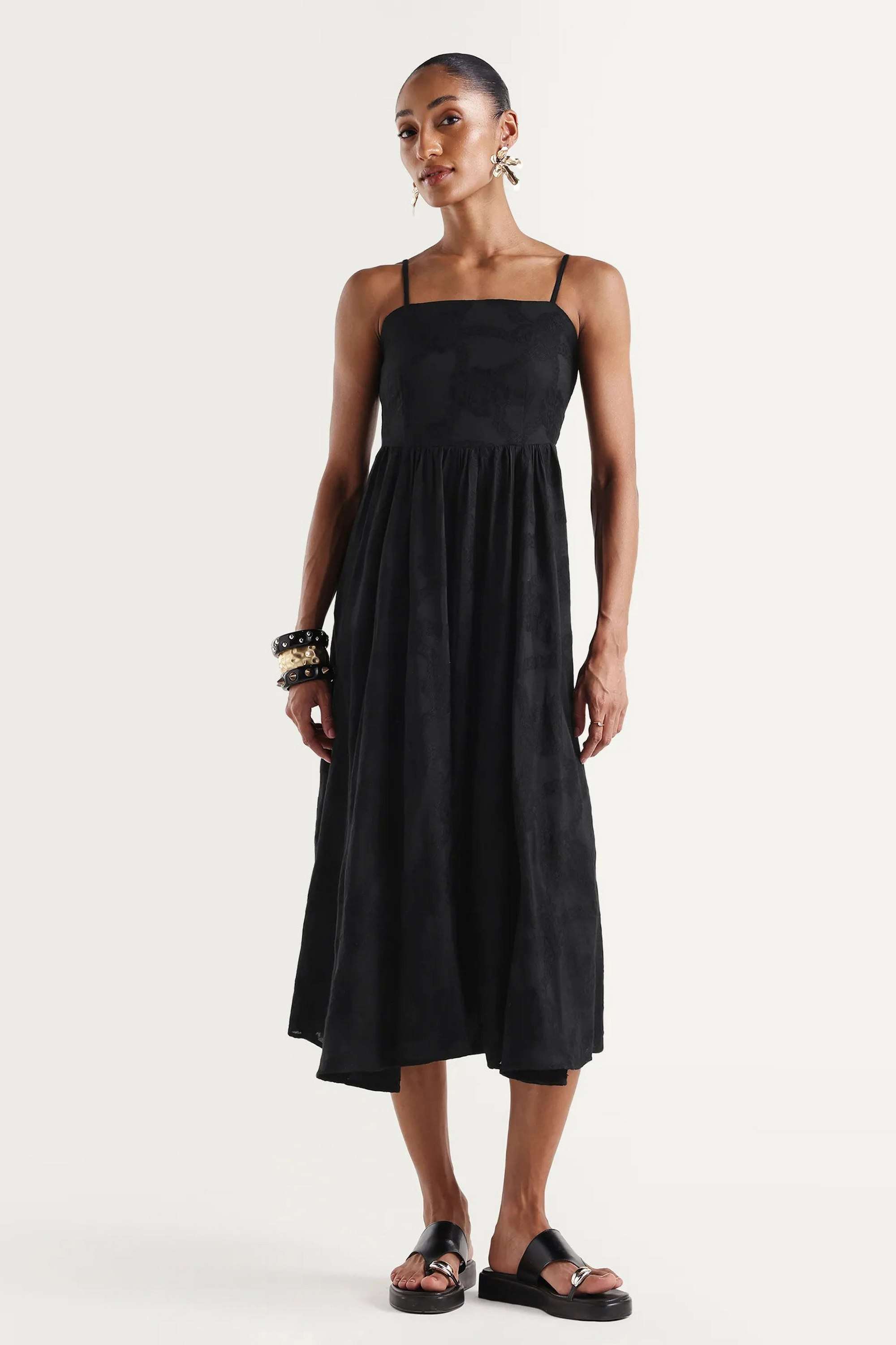 rareism Textured Viscose Relaxed Fit Women's Mini Dress-picture-17