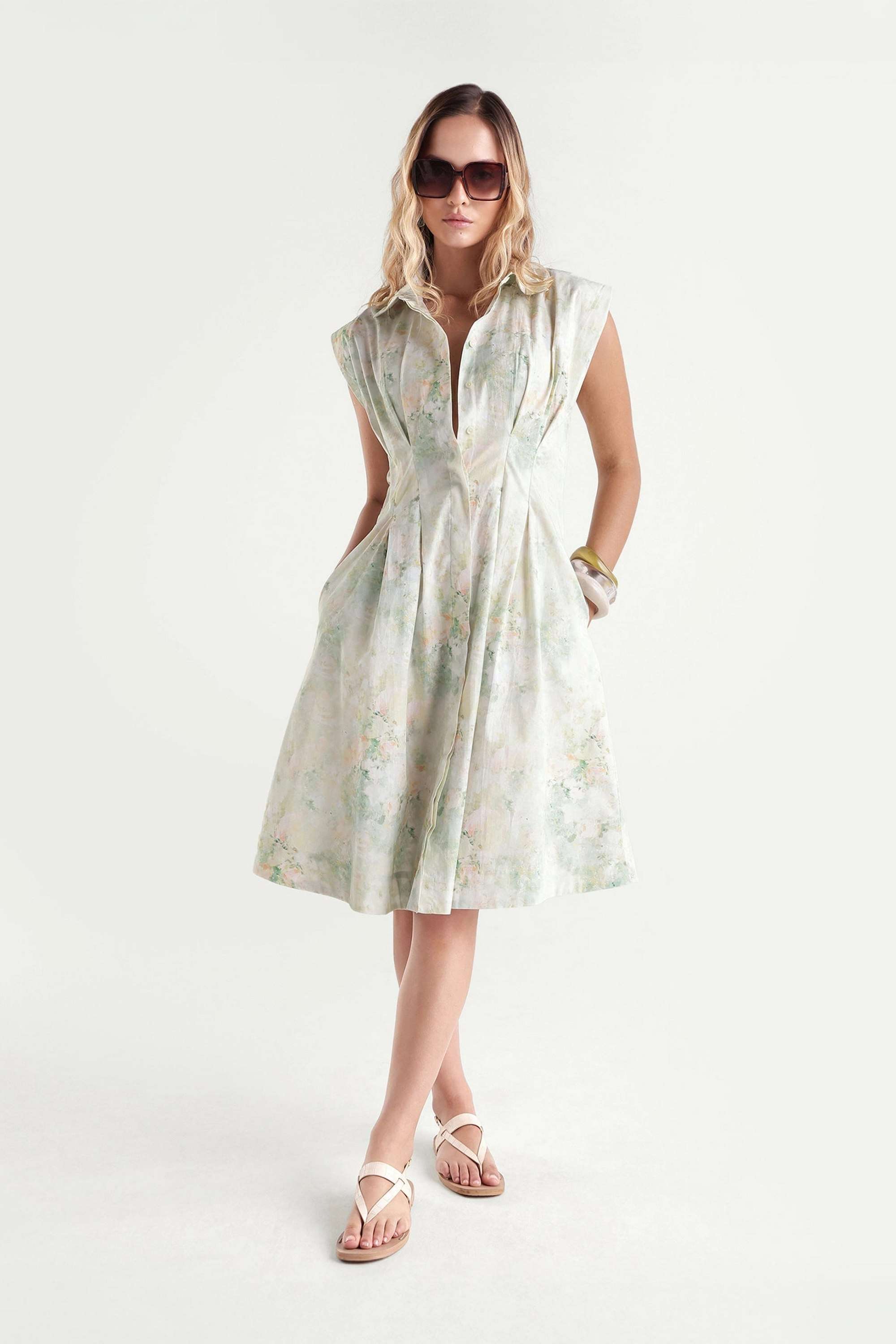 rareism Solid Cotton Relaxed Fit Women's Mini Dress-picture-21