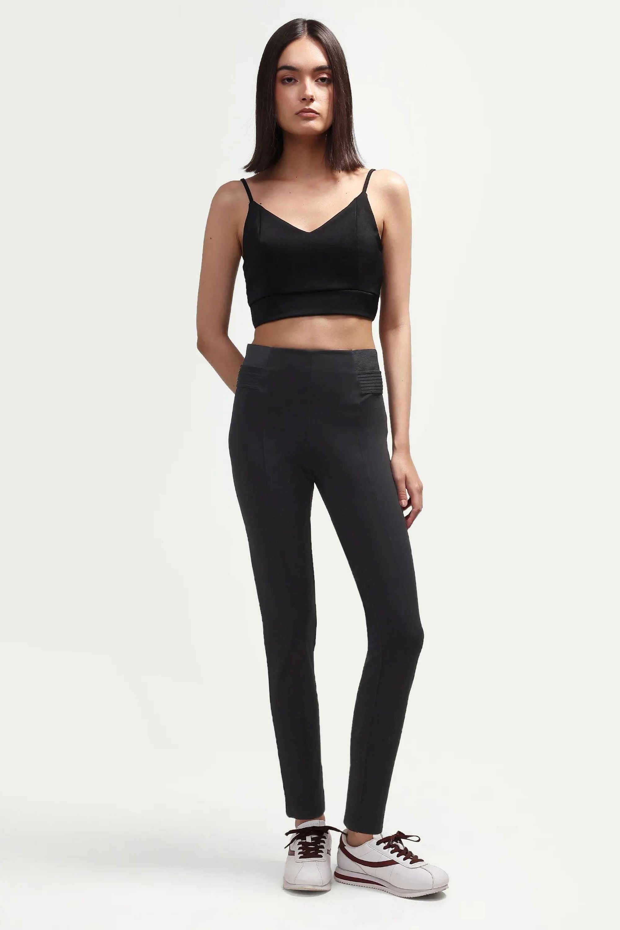 rareism Solid Slim Fit Viscose Women's Casual Trousers-picture-33