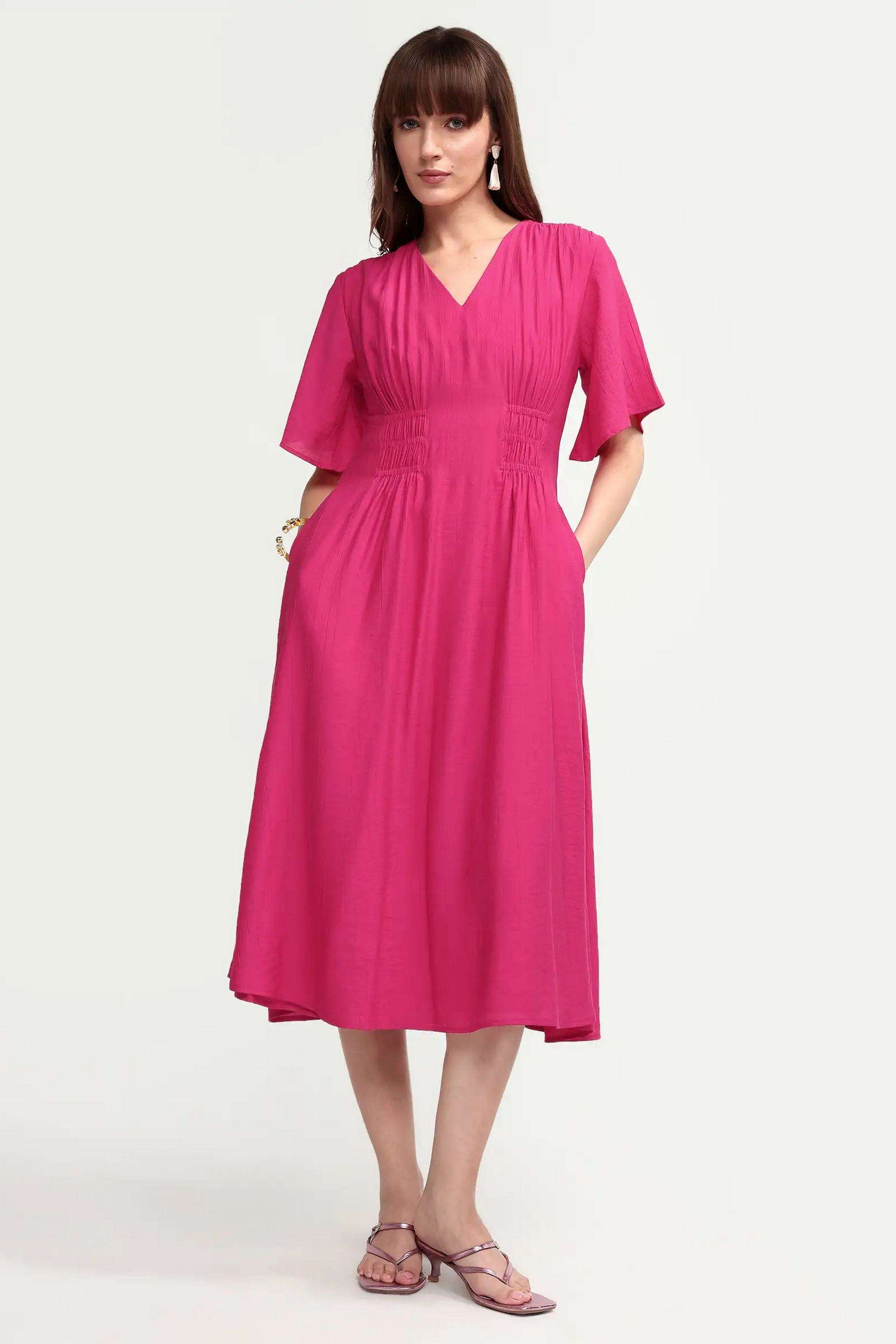 rareism Solid Viscose Women's Dress-picture-10