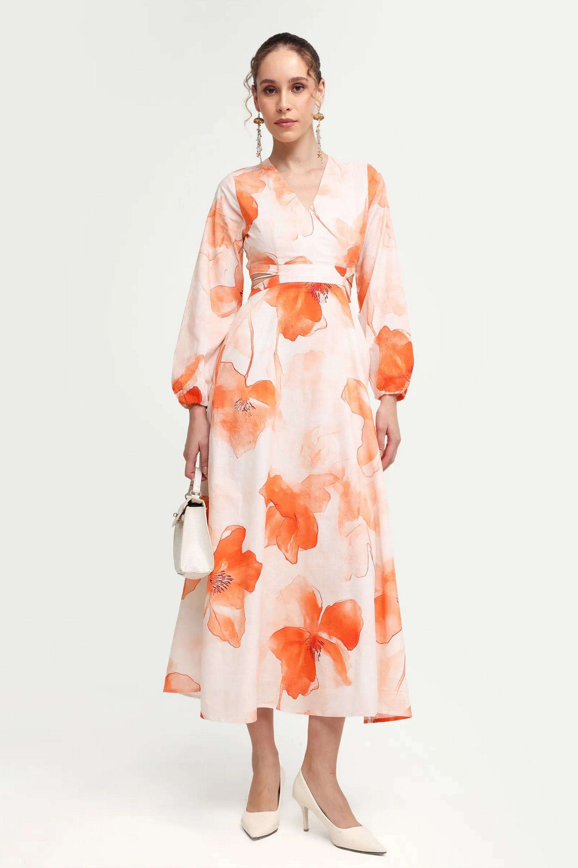 Floral-Cotton-Blend-Women-s-Dress