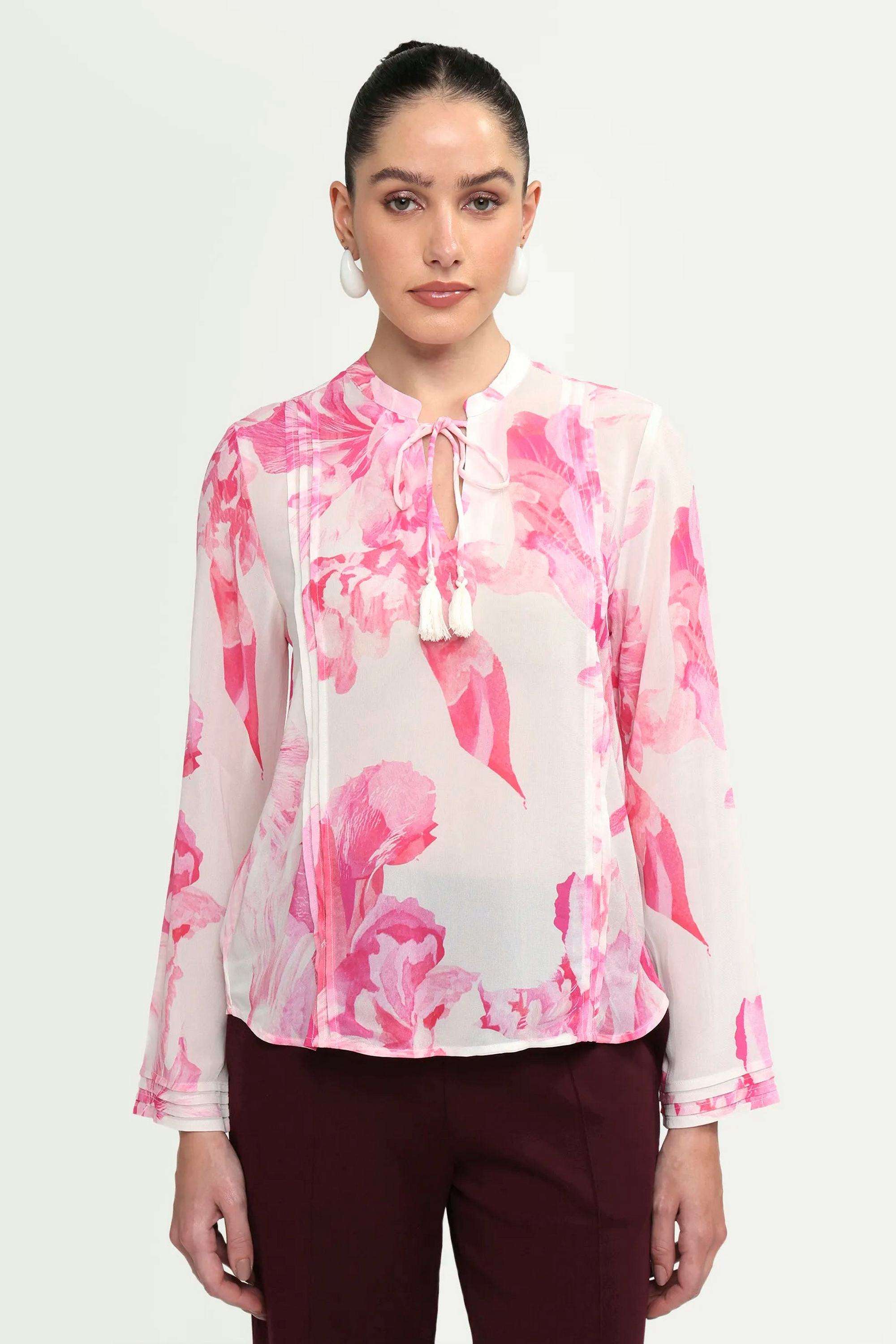 Floral-Viscose-Women-s-Top
