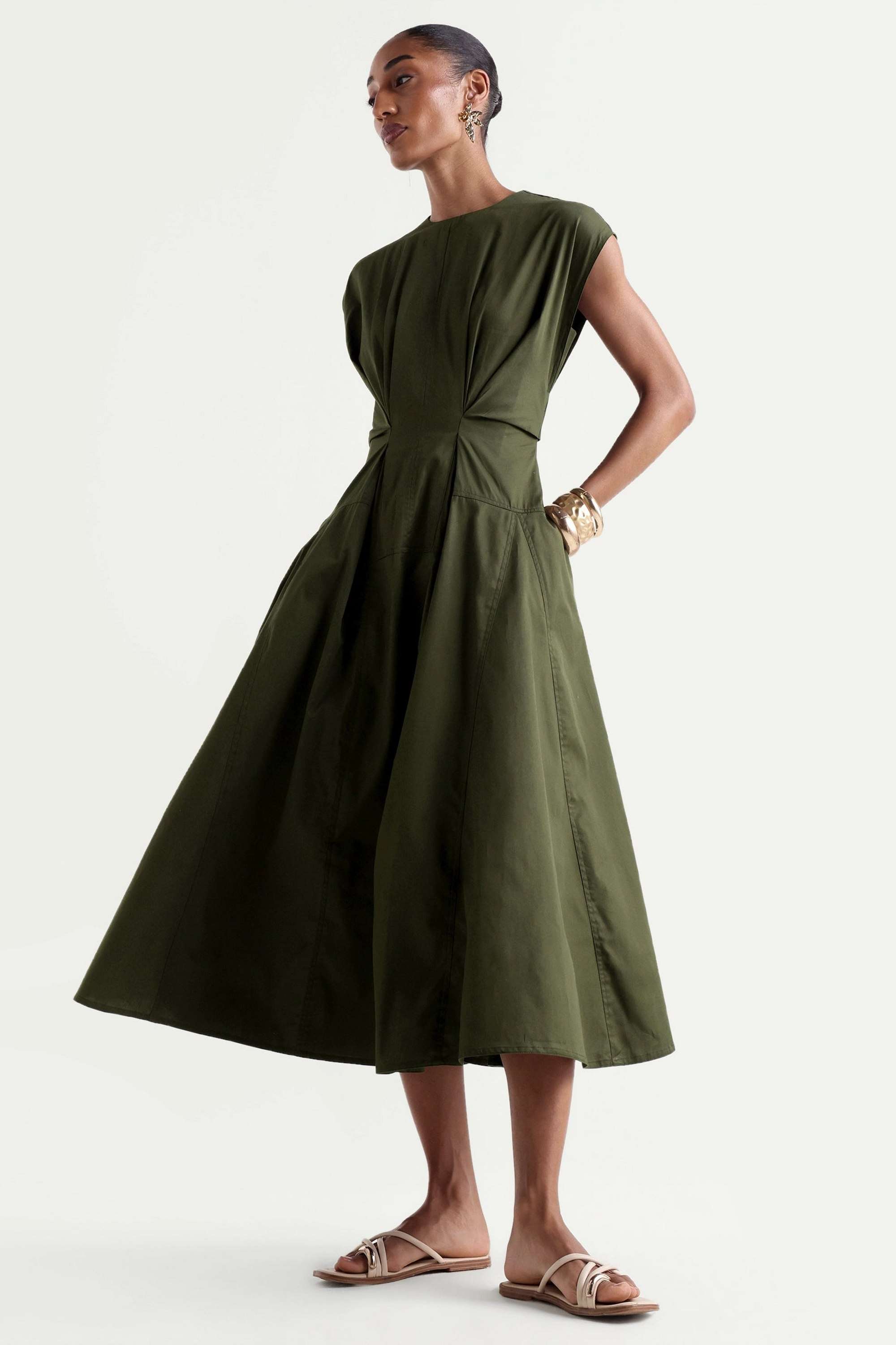 rareism Solid Cotton Relaxed Fit Women's Mini Dress-picture-22