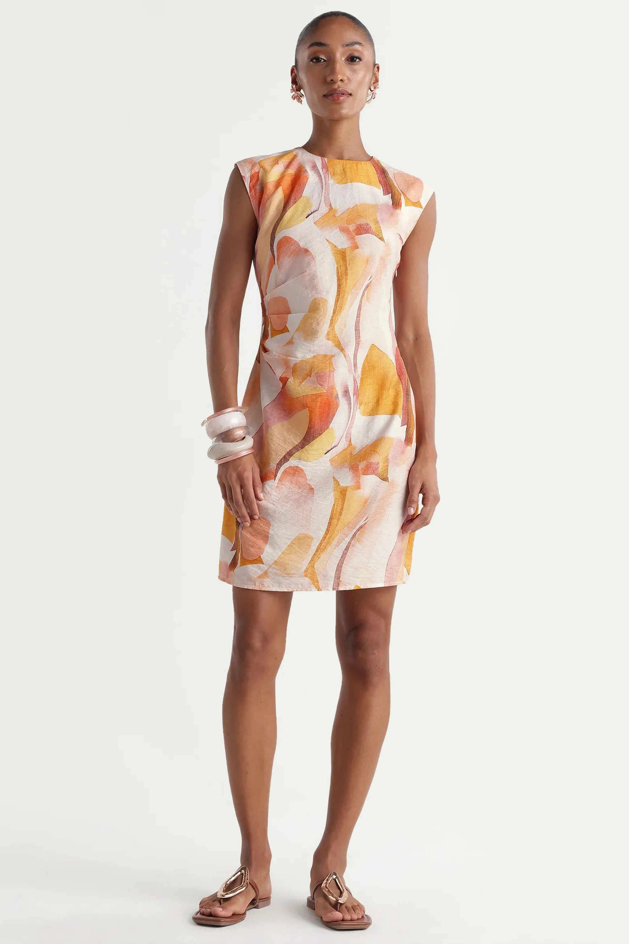 rareism Printed High Neck Viscose Women's Dress-picture-39