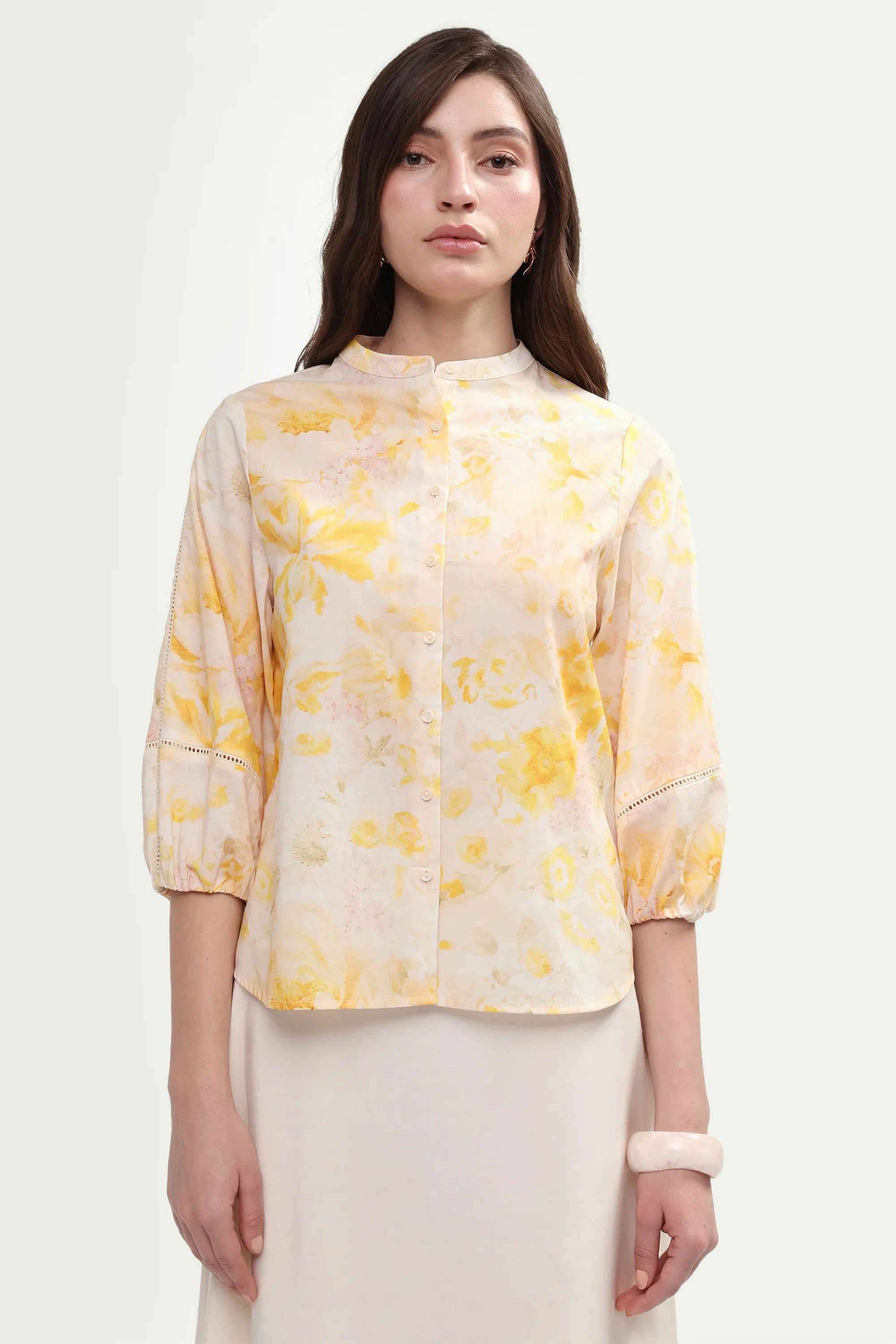 rareism Printed Woven Collared Women's Top-picture-26