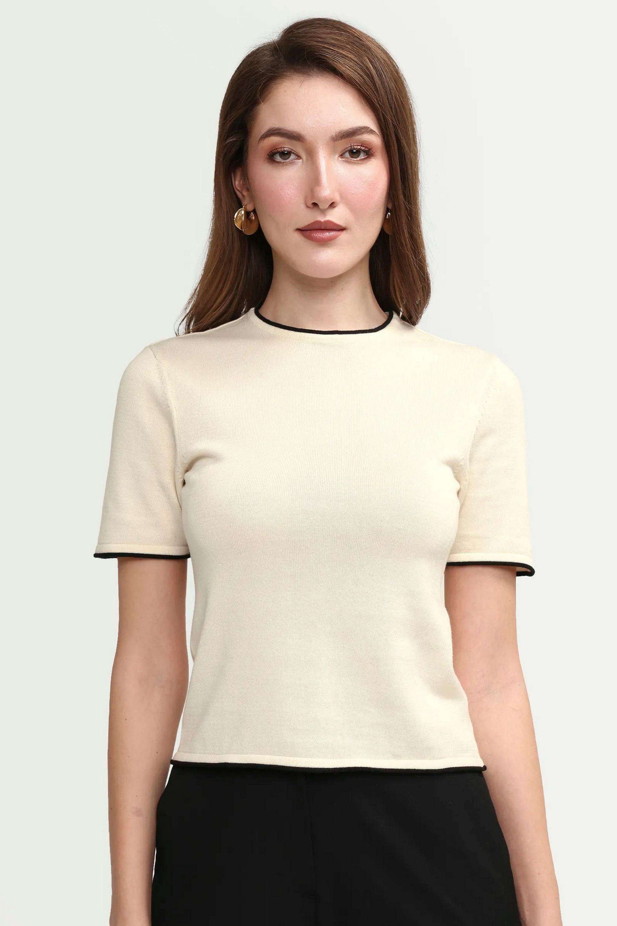Solid-Cotton-Women-s-Top