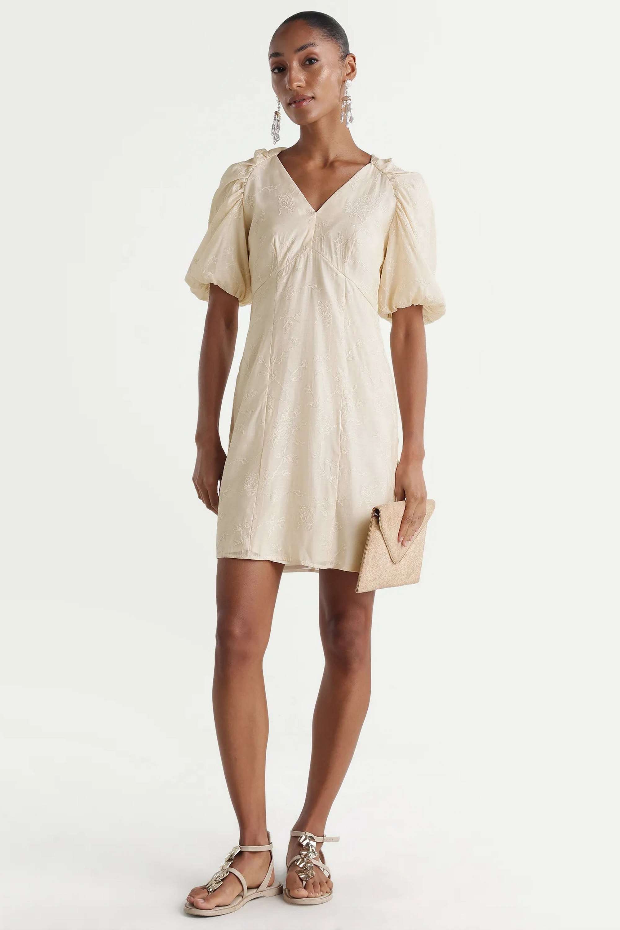 rareism Solid Viscose Regular Fit Women's Mini Dress-picture-31