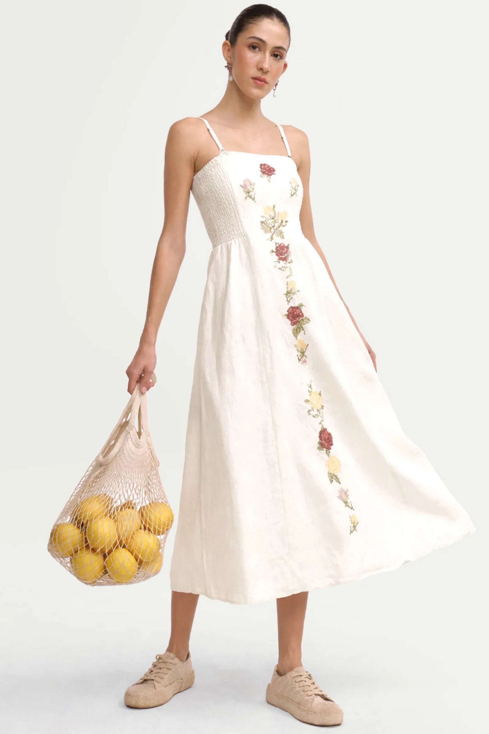 rareism Solid Linen Relaxed Fit Women's Mini Dress-picture-28