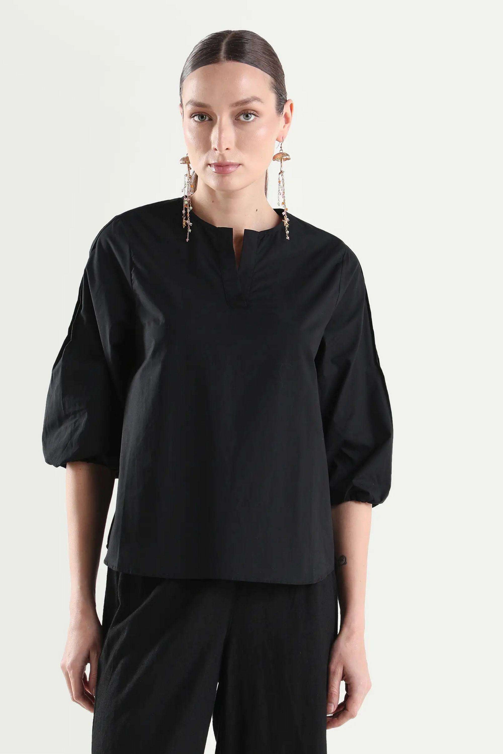 Solid-Cotton-Women-s-Top