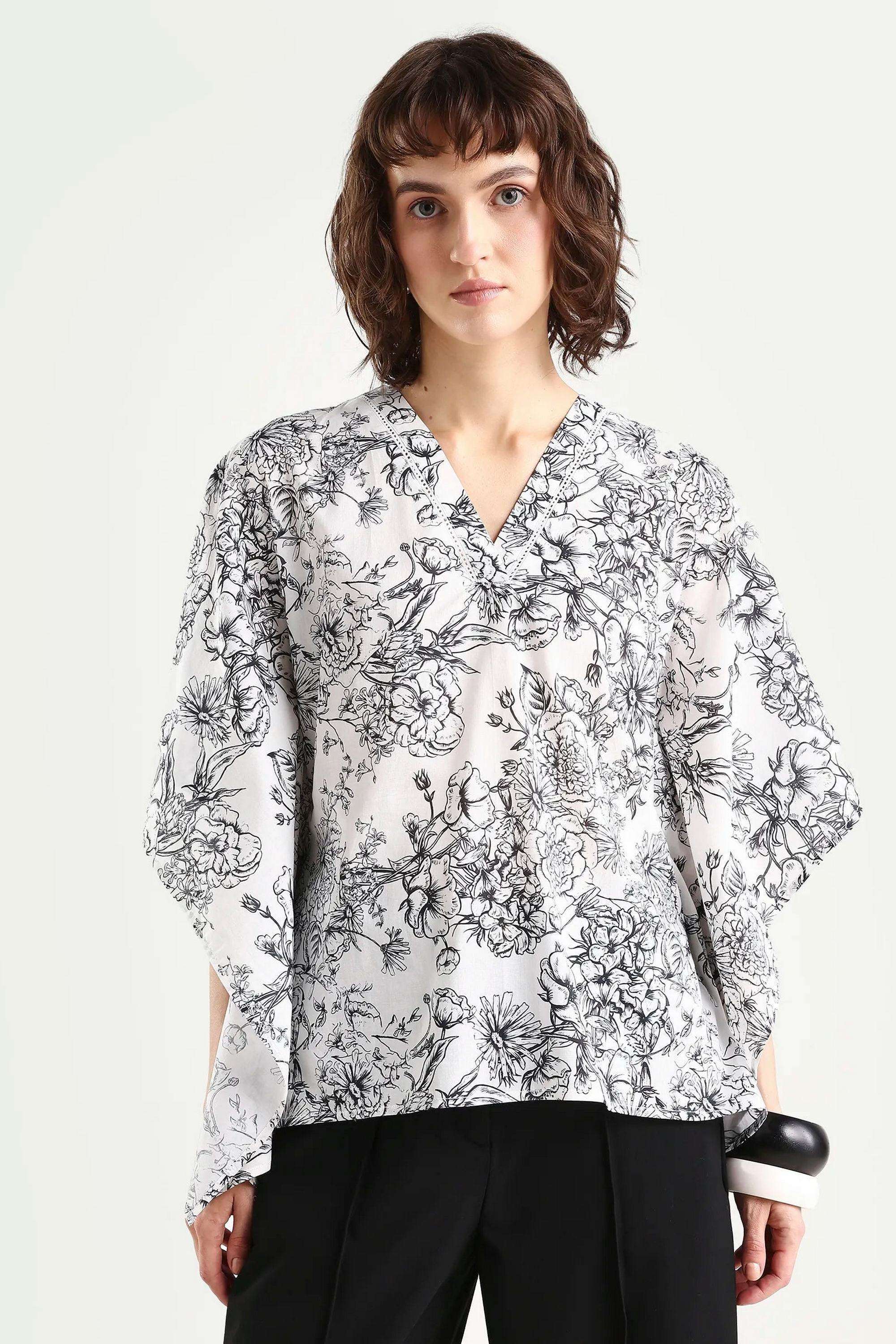 rareism Floral Cotton Women's Top-picture-19