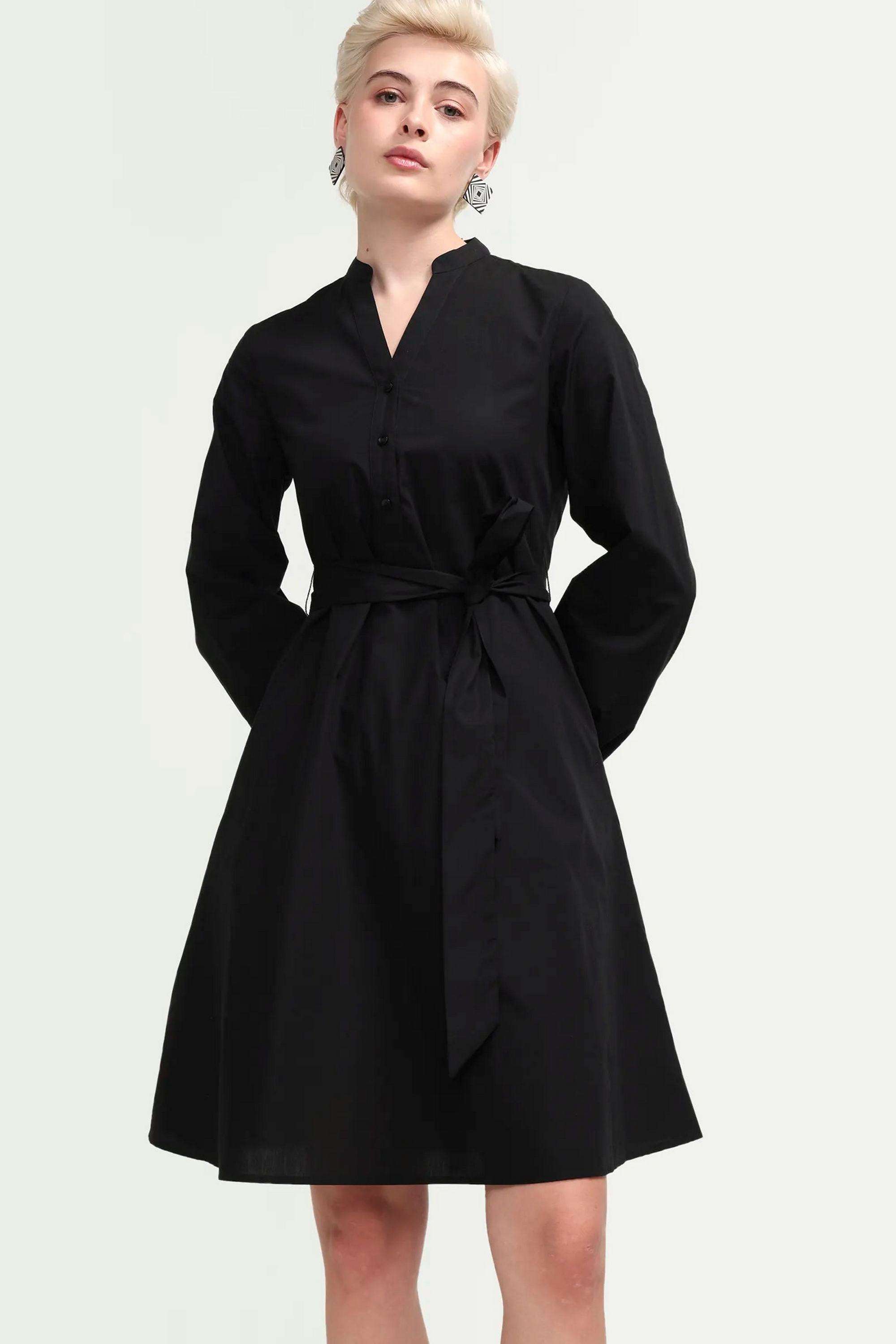 Solid-Blended-Fabric-Women-Dress