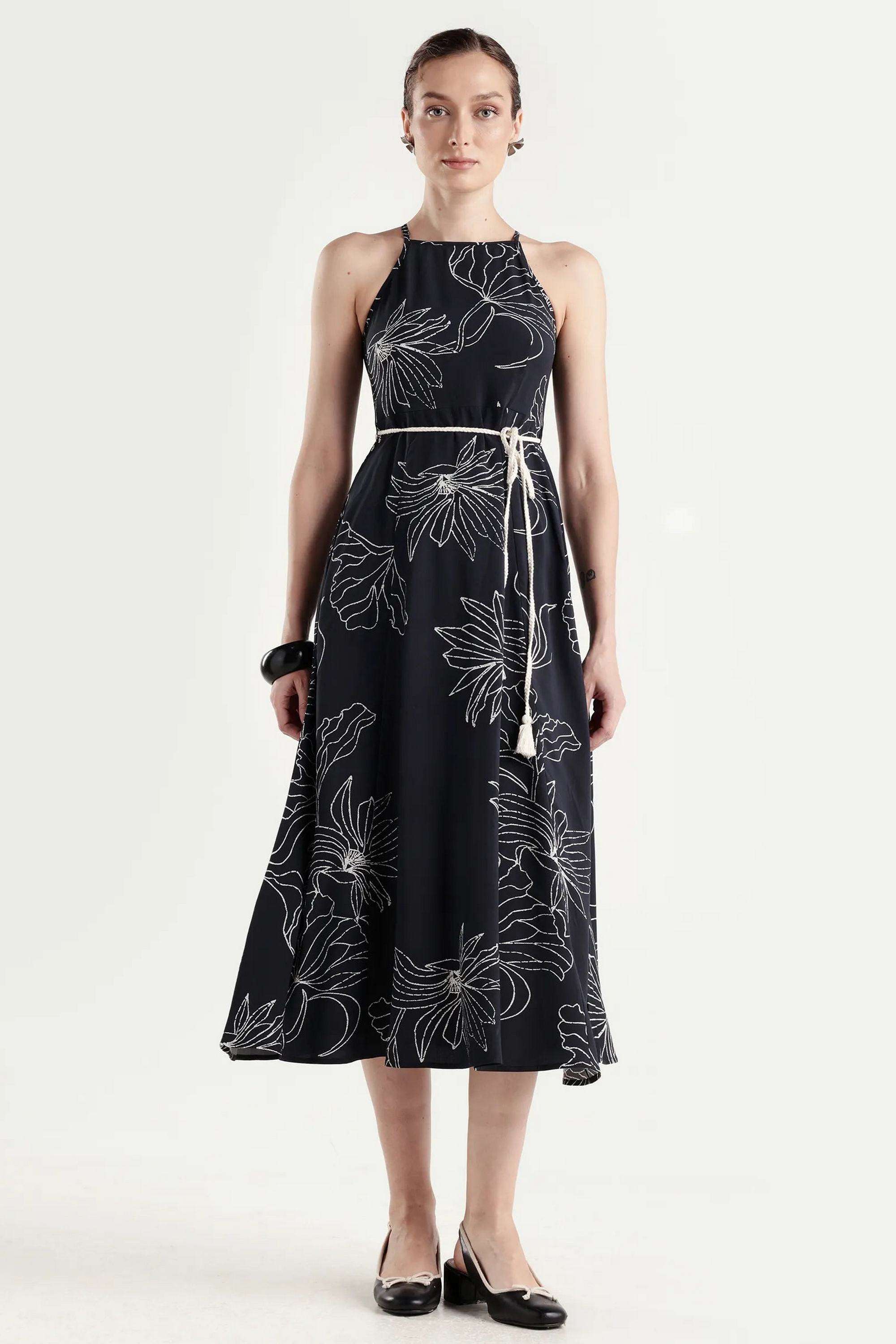Solid-Blended-Fabric-Women-Dress