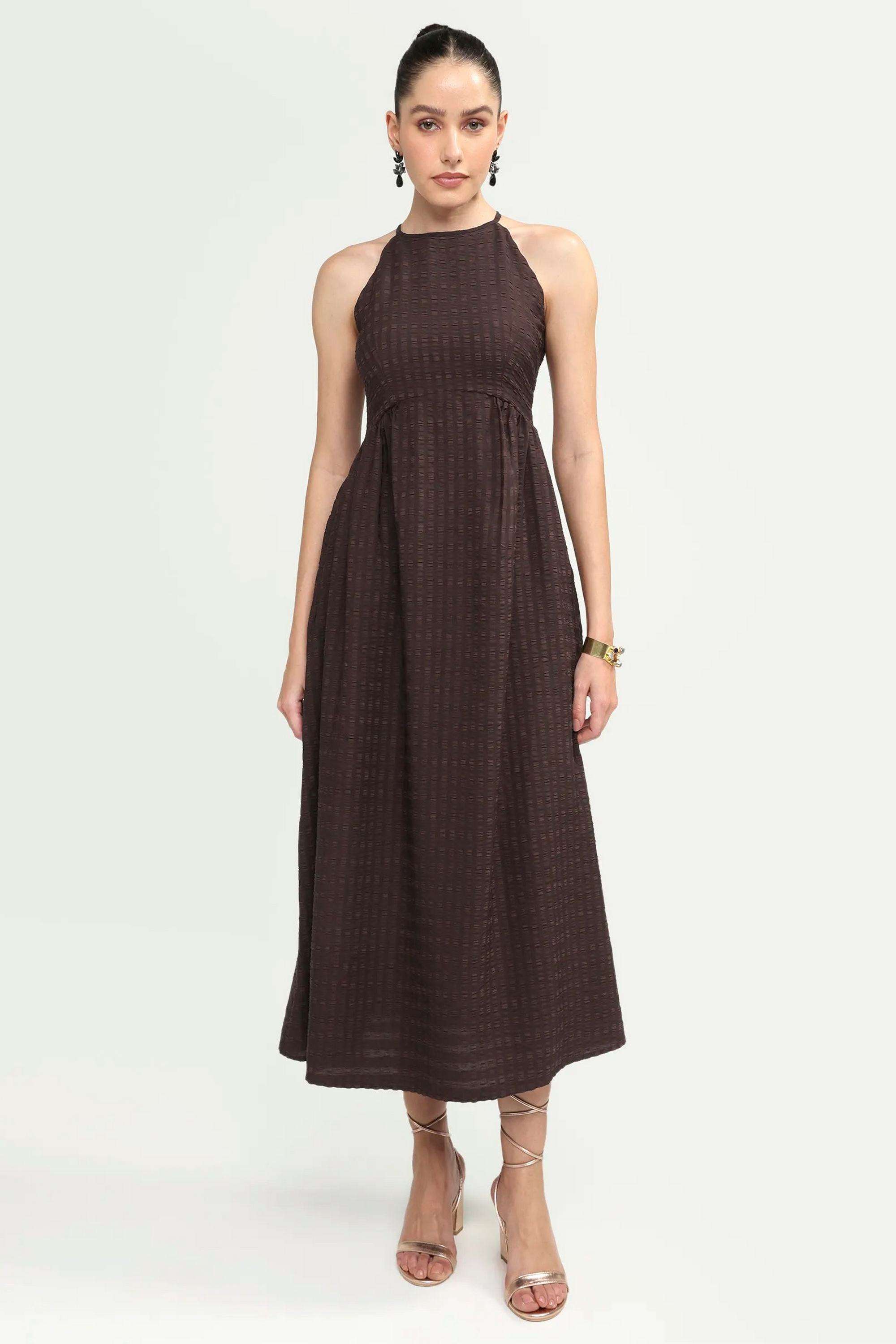 Solid-Polyester-Women-s-Dress