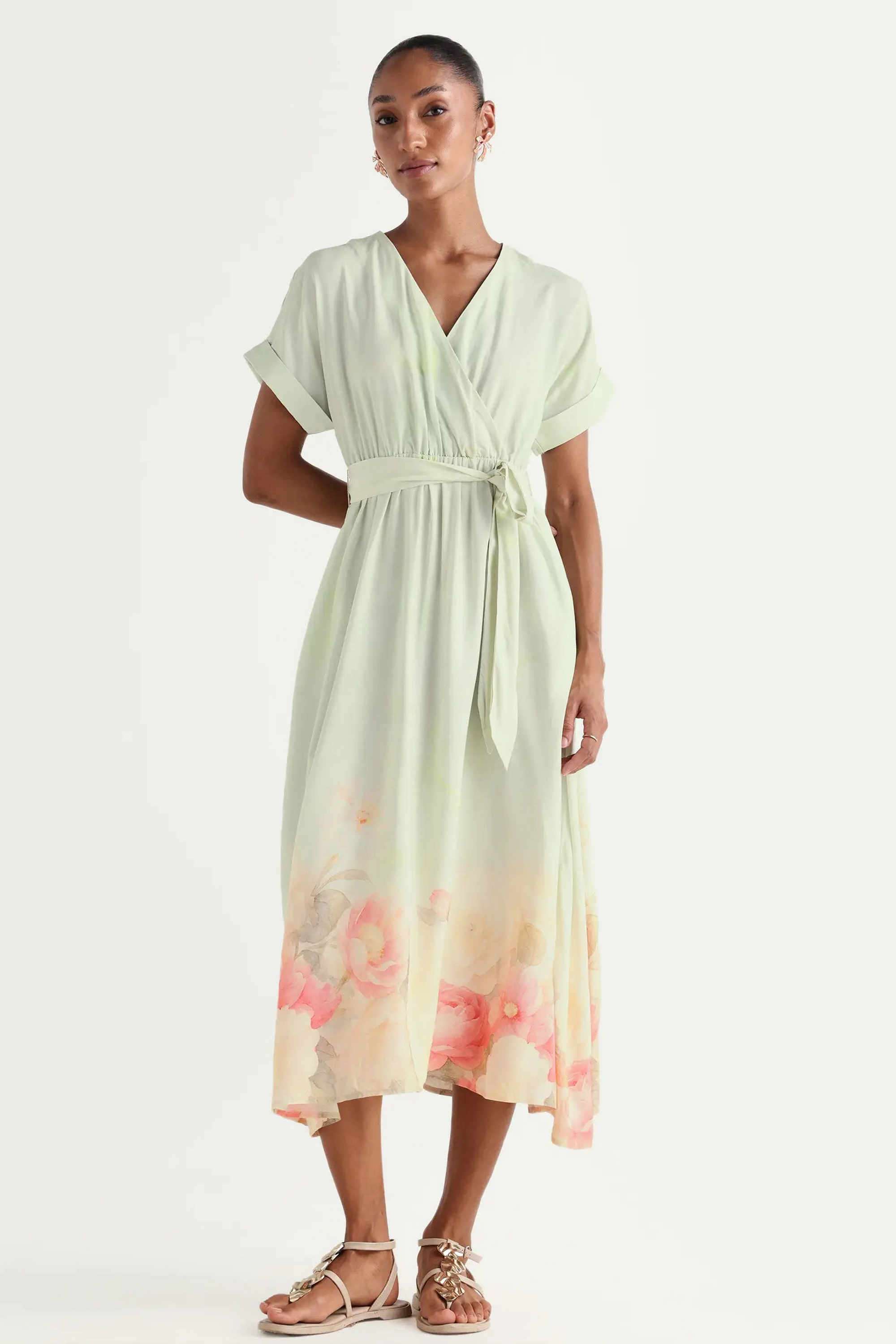 rareism Printed V-Neck Viscose Women's Dress-picture-27