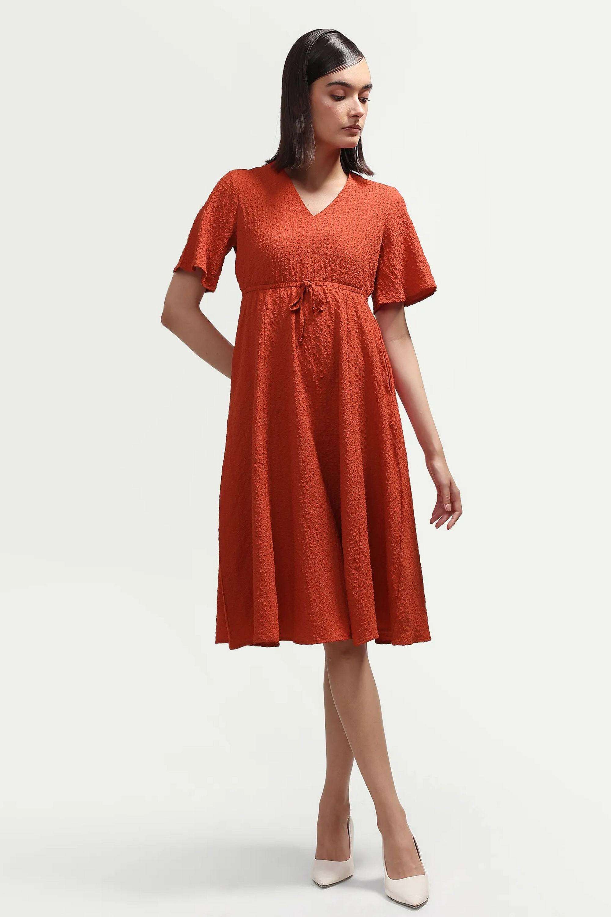 Solid-Polyester-Women-s-Dress