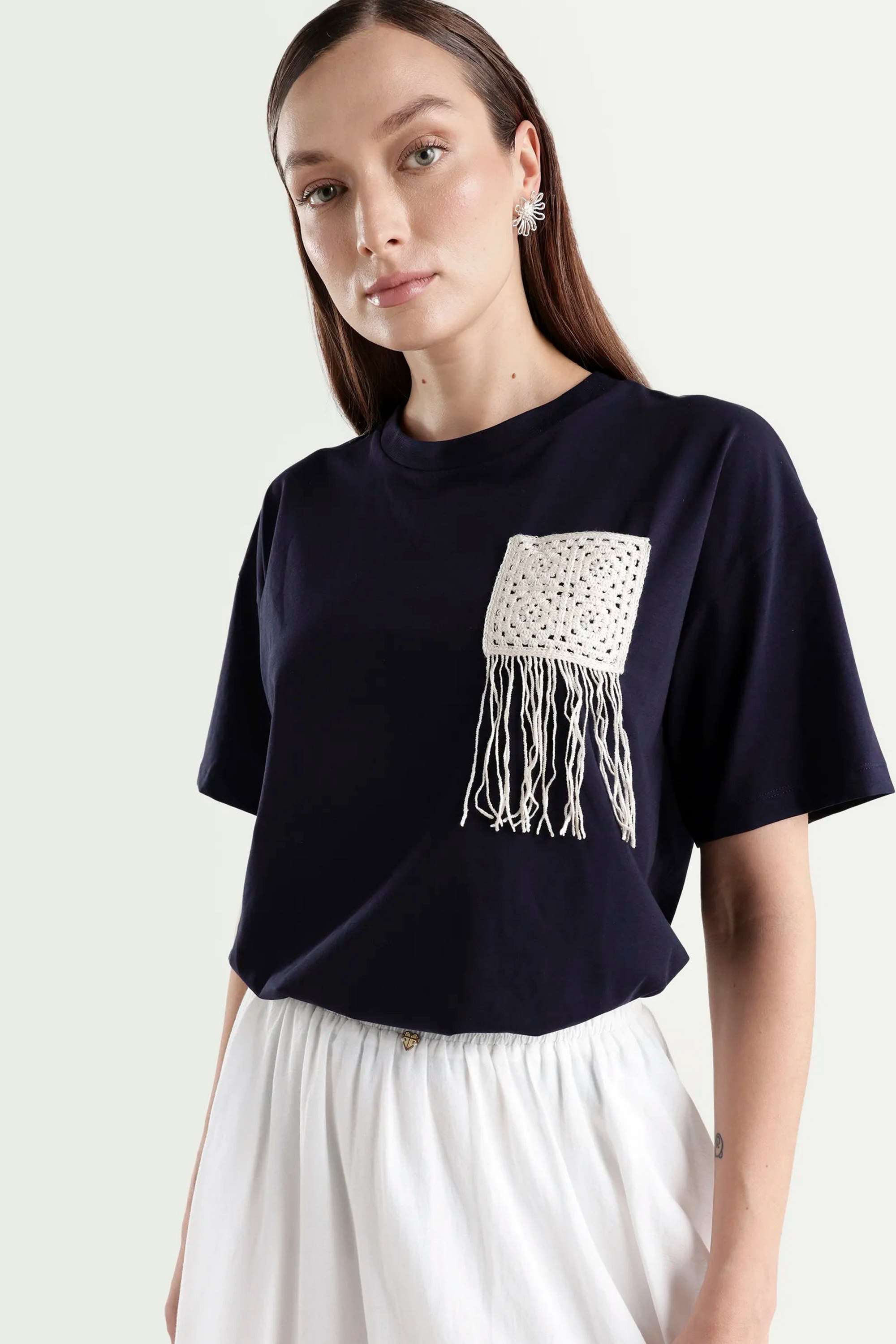 rareism Solid Cotton Blend Round Neck Women's T-Shirt-picture-10