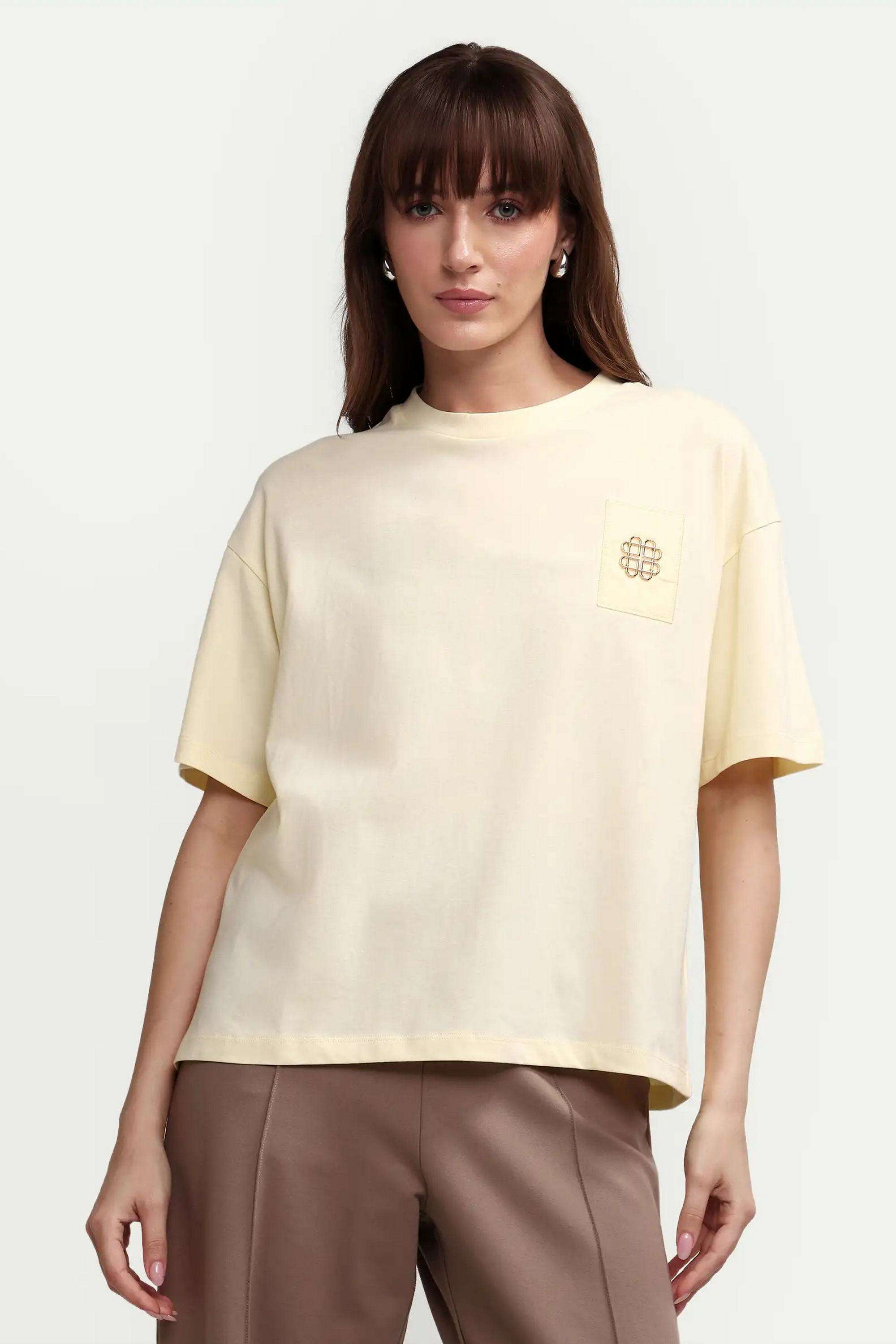 Solid-Cotton-Women-s-T-Shirt