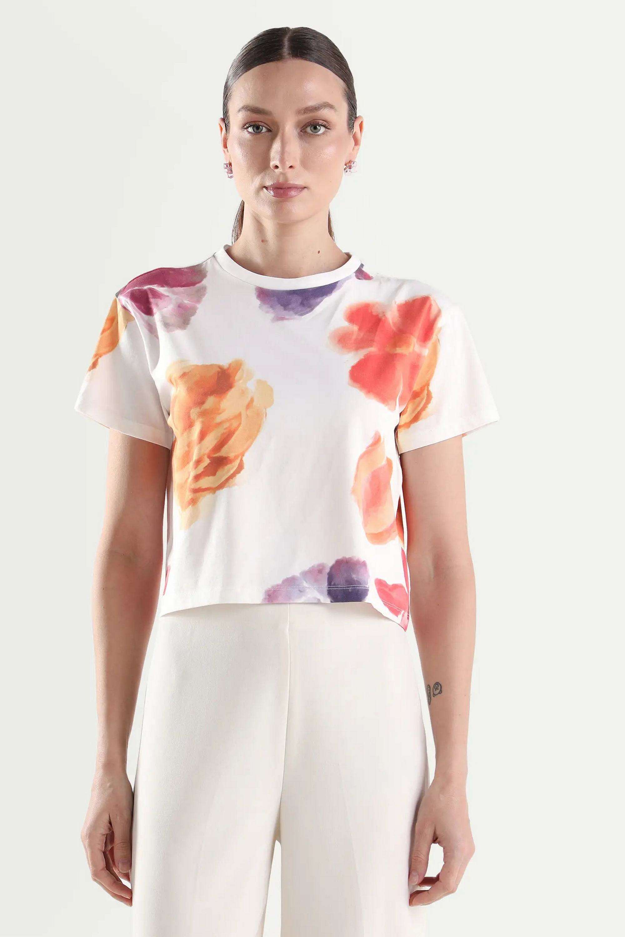 Floral-Cotton-Blend-Women-s-T-Shirt