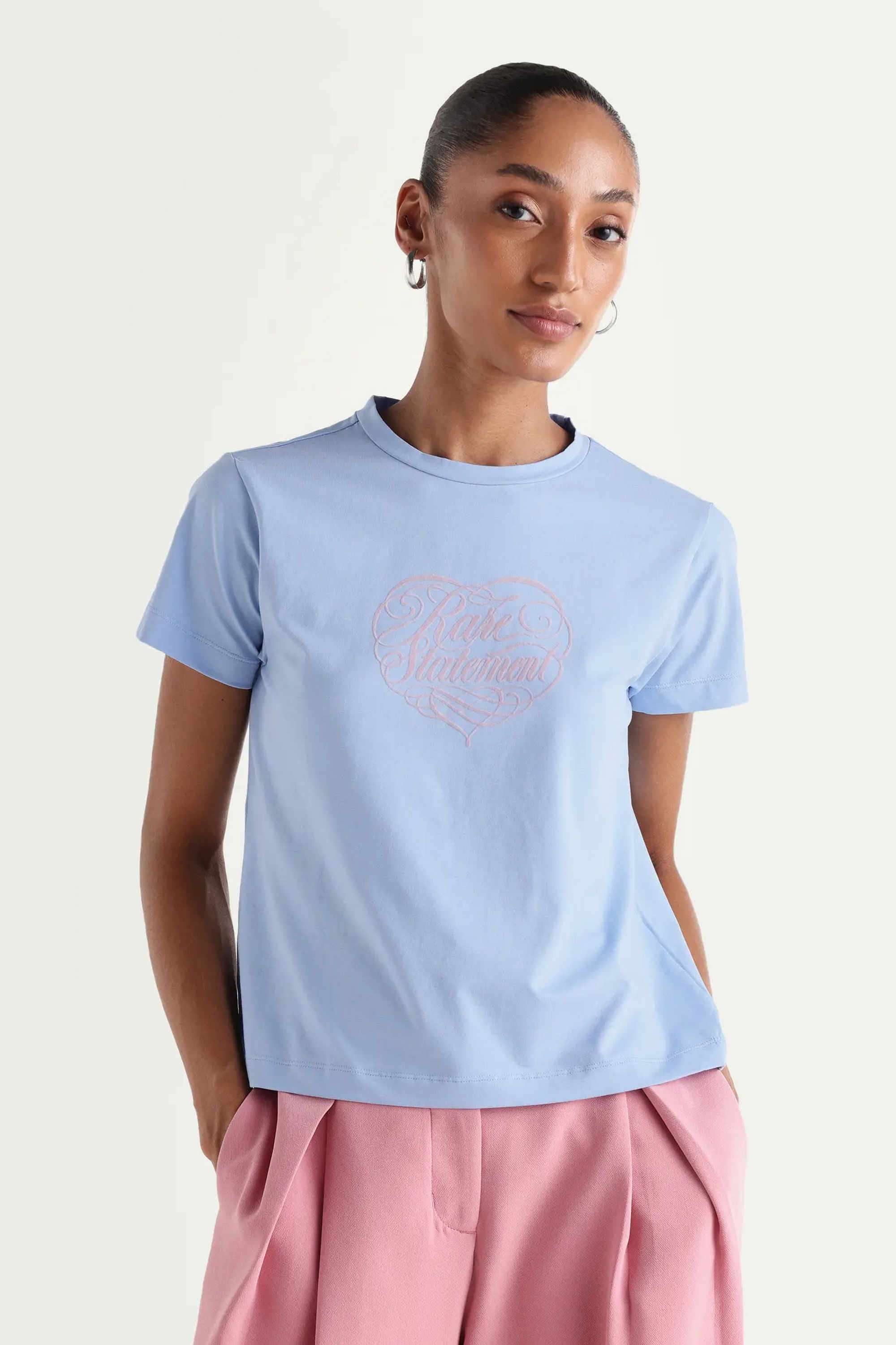 rareism Printed Cotton Blend Round Neck Women's T-Shirt-picture-26