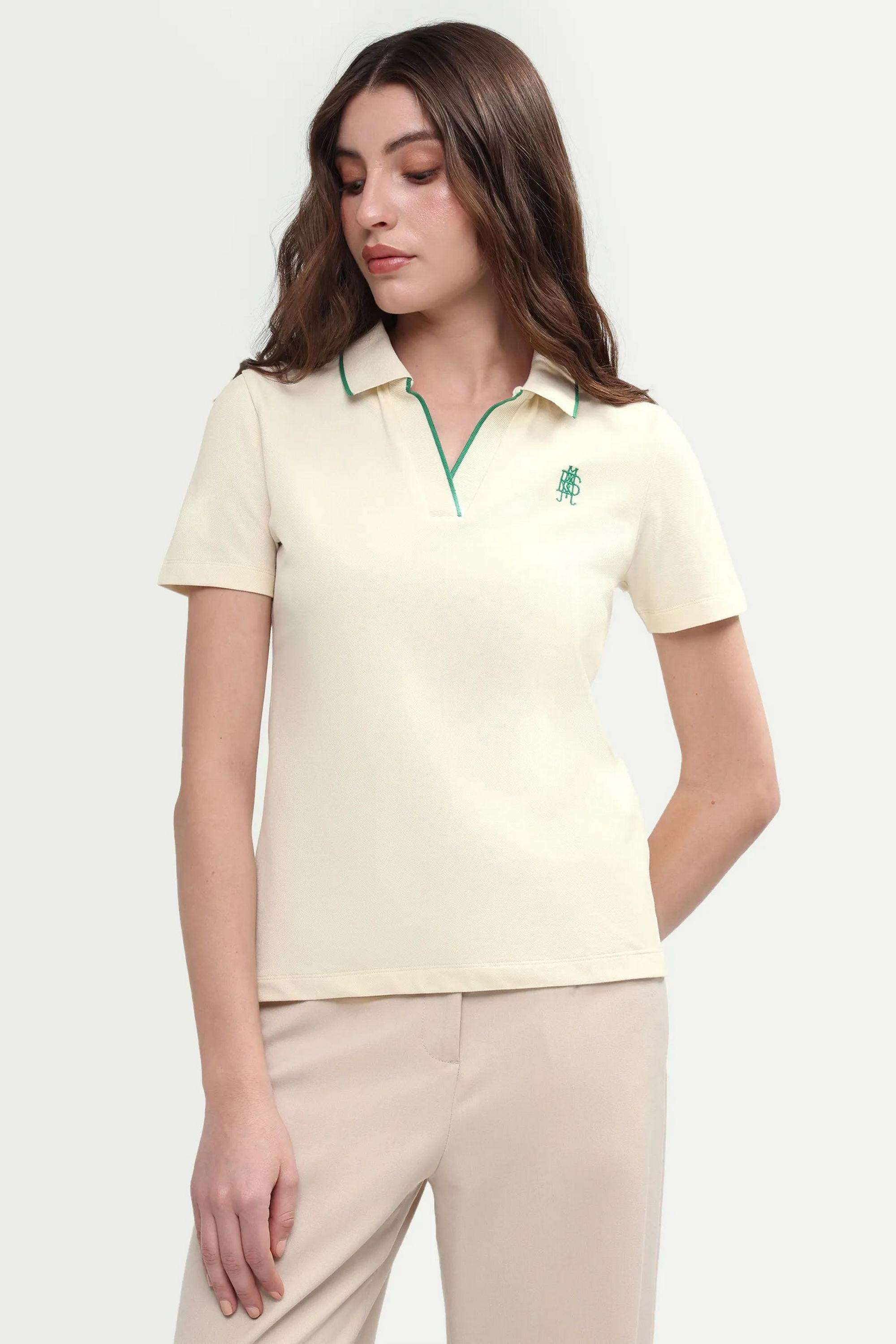 Solid-Cotton-Blend-Women-s-T-Shirt