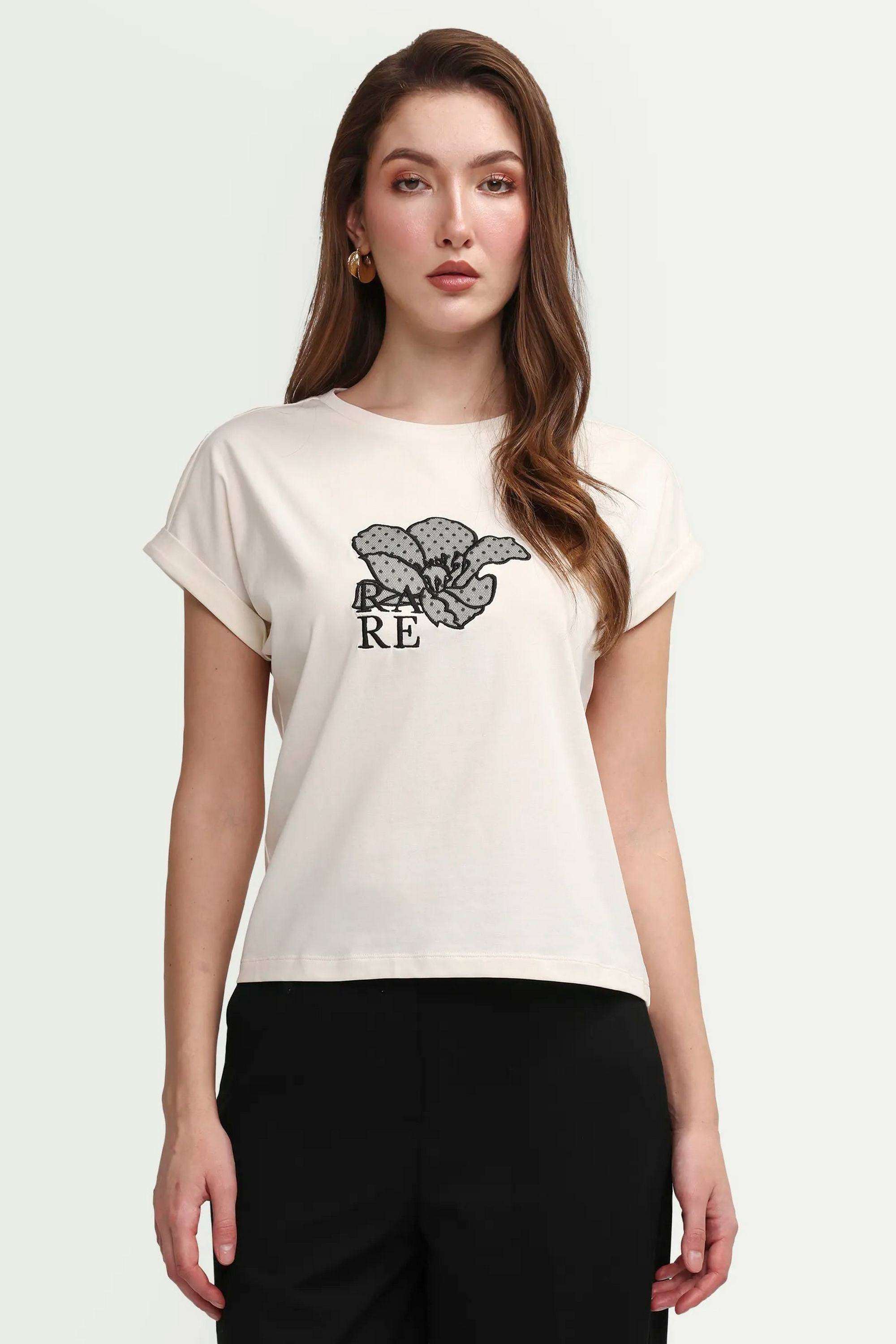 Floral-Cotton-Blend-Women-s-T-Shirt