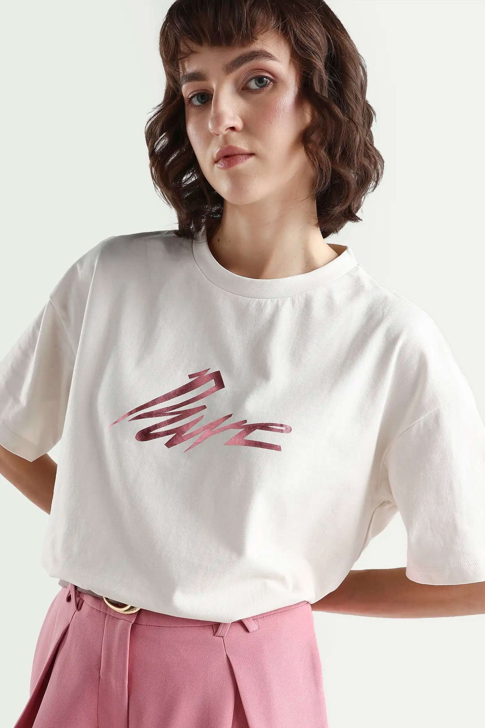 rareism Printed Cotton Round Neck Women's T-Shirt-picture-35