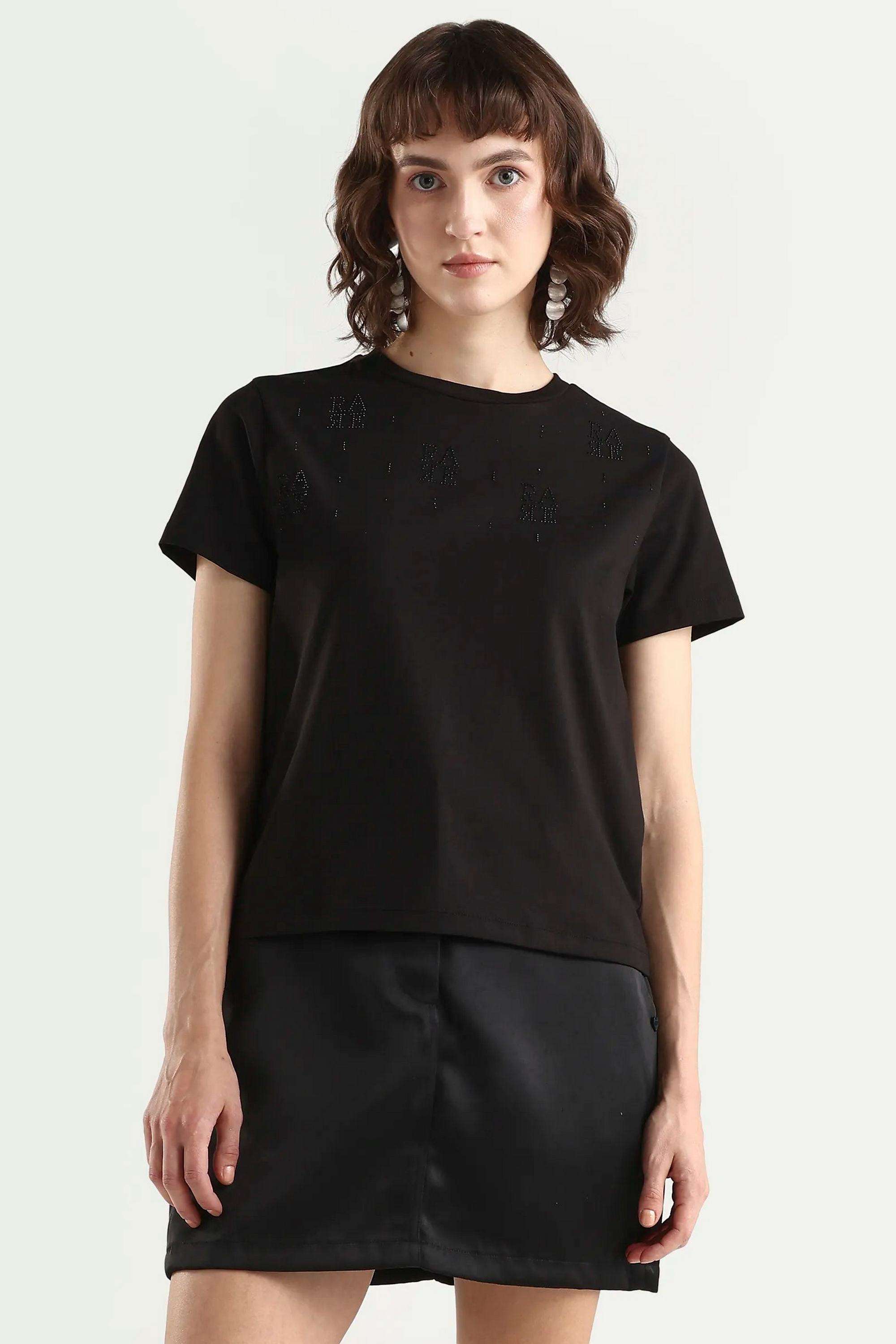 Printed Cotton Blend Women's T-Shirt-image-27