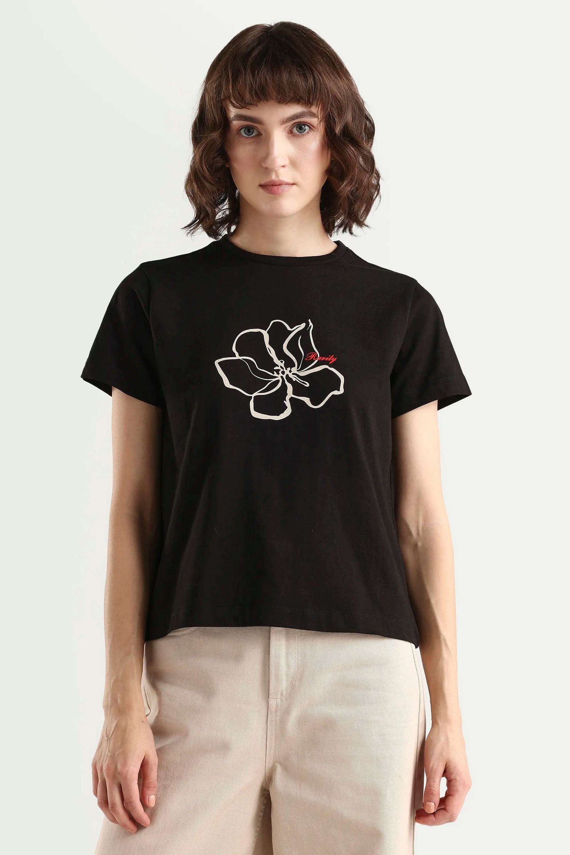 Solid-Blended-Fabric-Women-s-T-Shirt