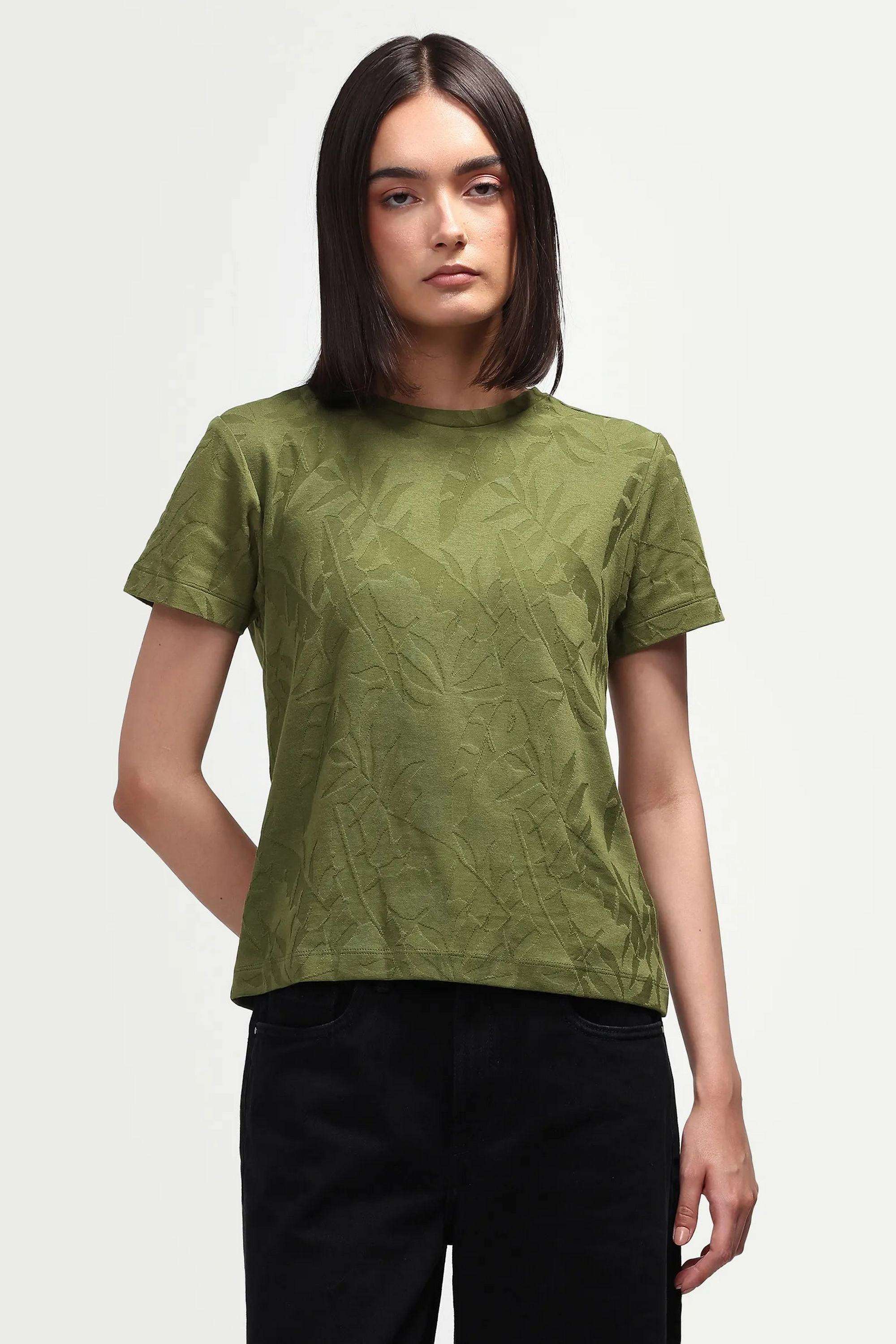 Textured-Cotton-Blend-Women-s-T-Shirt