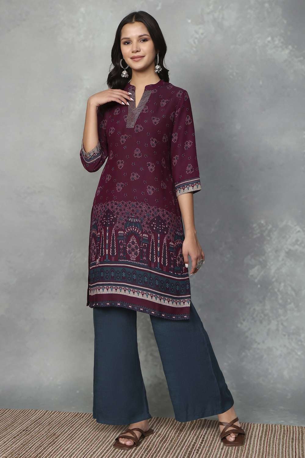 Textured-Viscose-Women-s-Festive-Wear-Kurta-Set