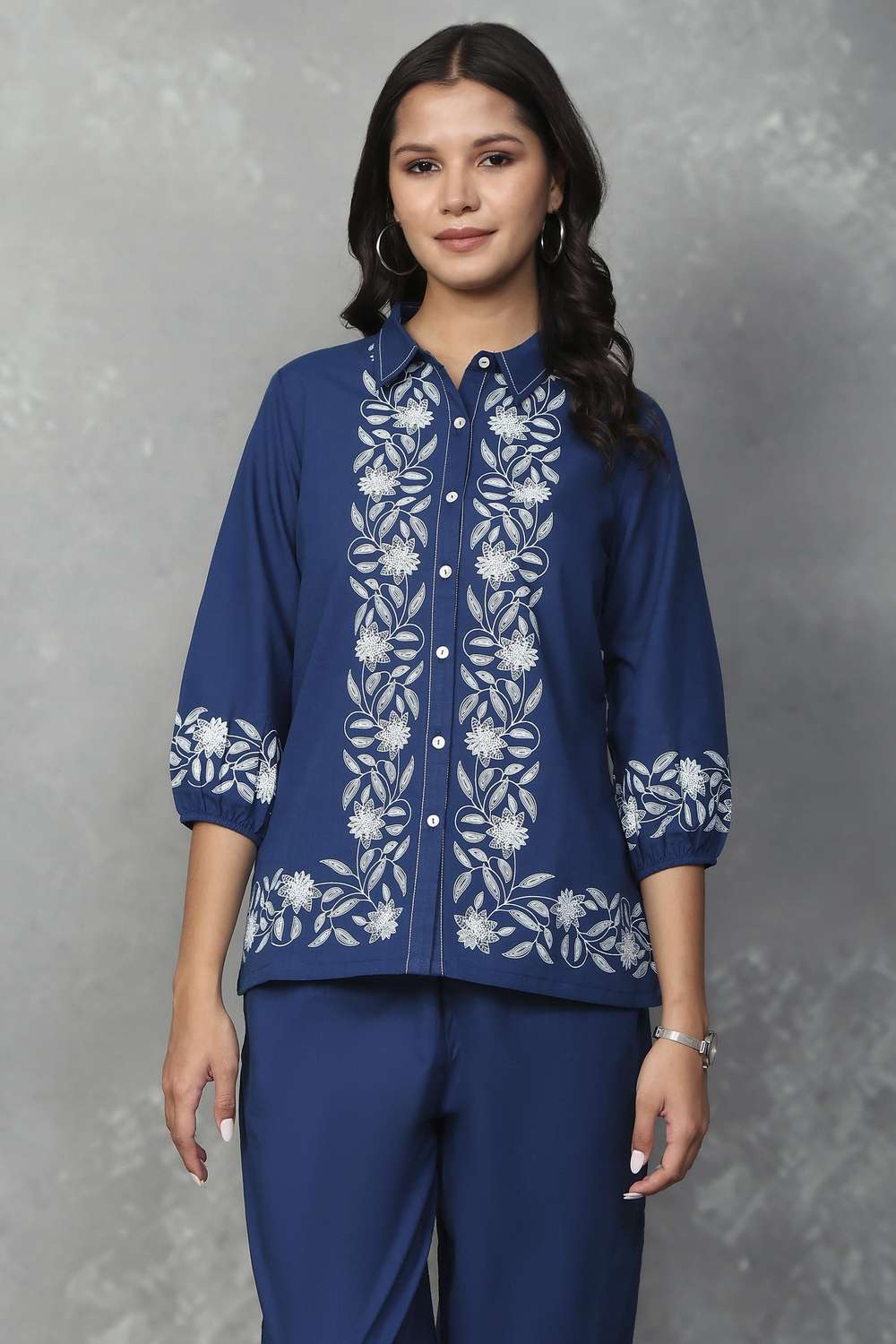 Solid-Cotton-Women-s-Shirt