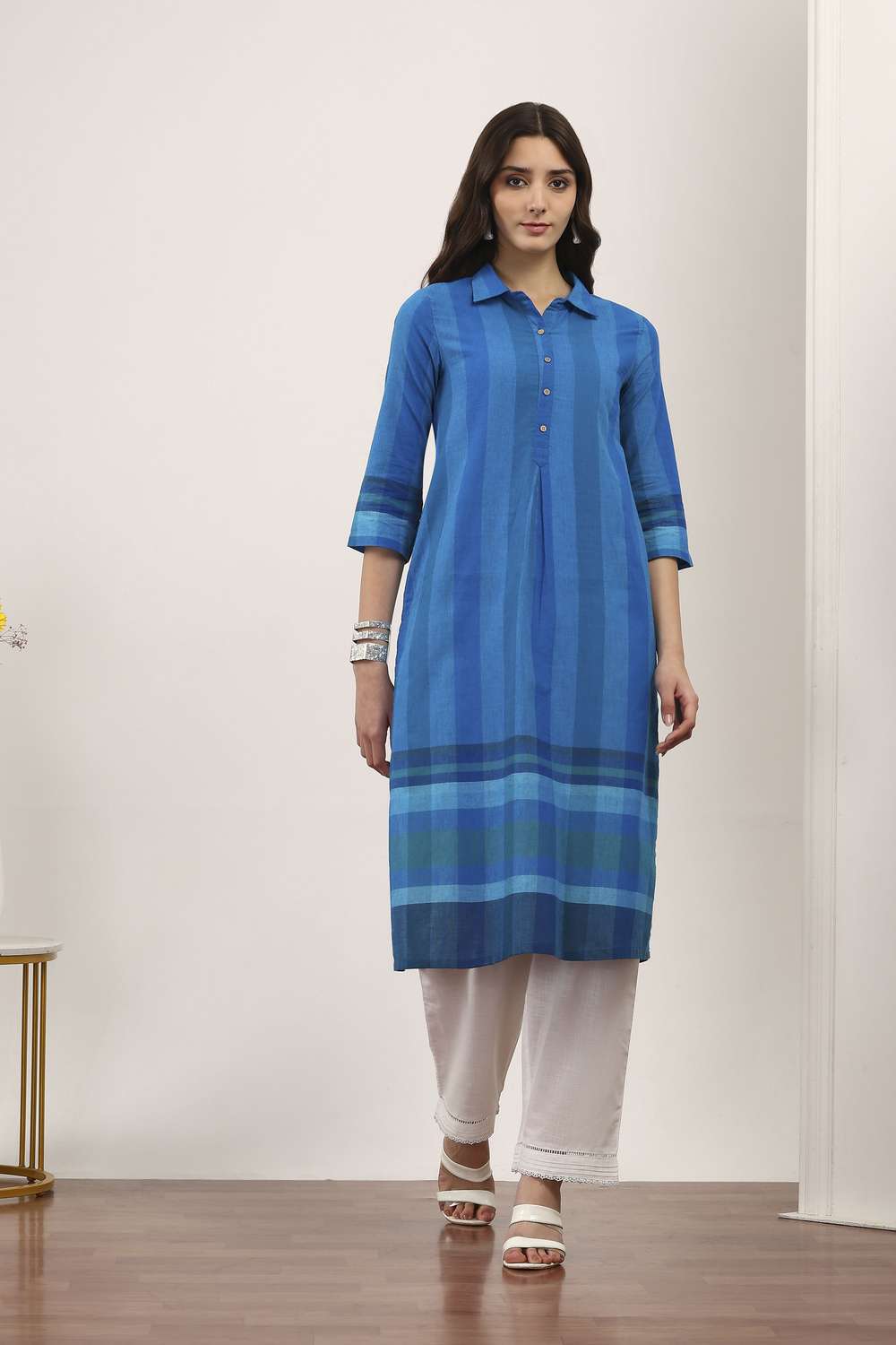 Textured-Cotton-Women-s-Festive-Wear-Kurta