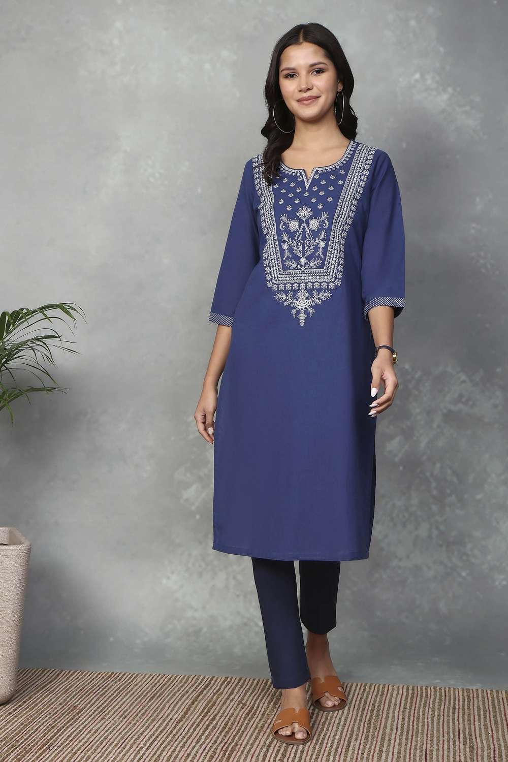 Textured-Cotton-Women-s-Festive-Wear-Kurta