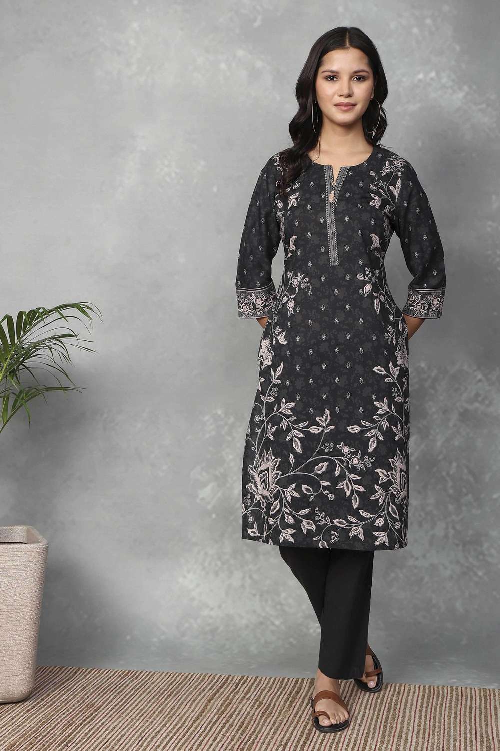 Textured-Cotton-Women-s-Festive-Wear-Kurta