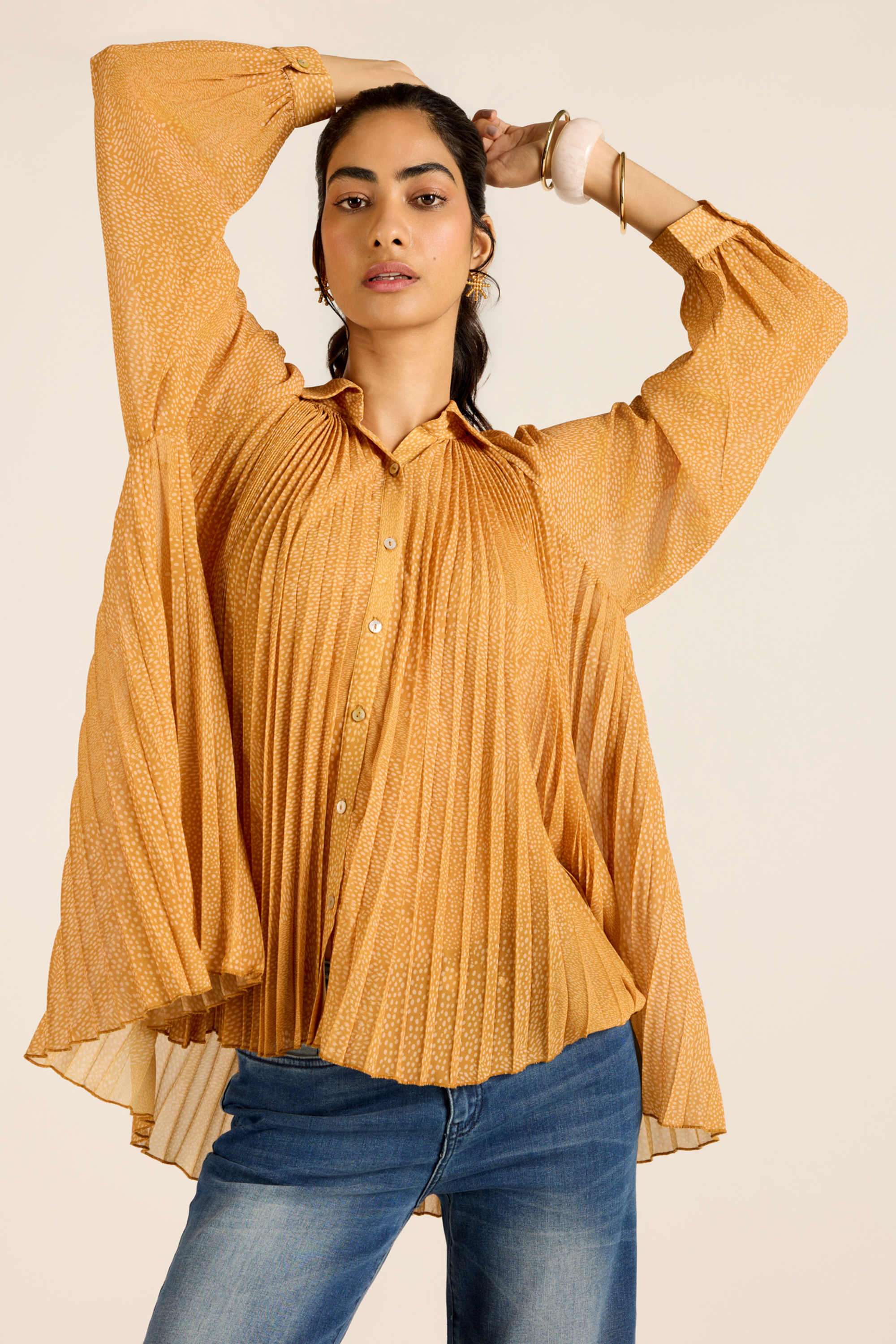 label ritu kumar Printed Blended Fabric Relaxed Fit Women's Shirt-picture-11