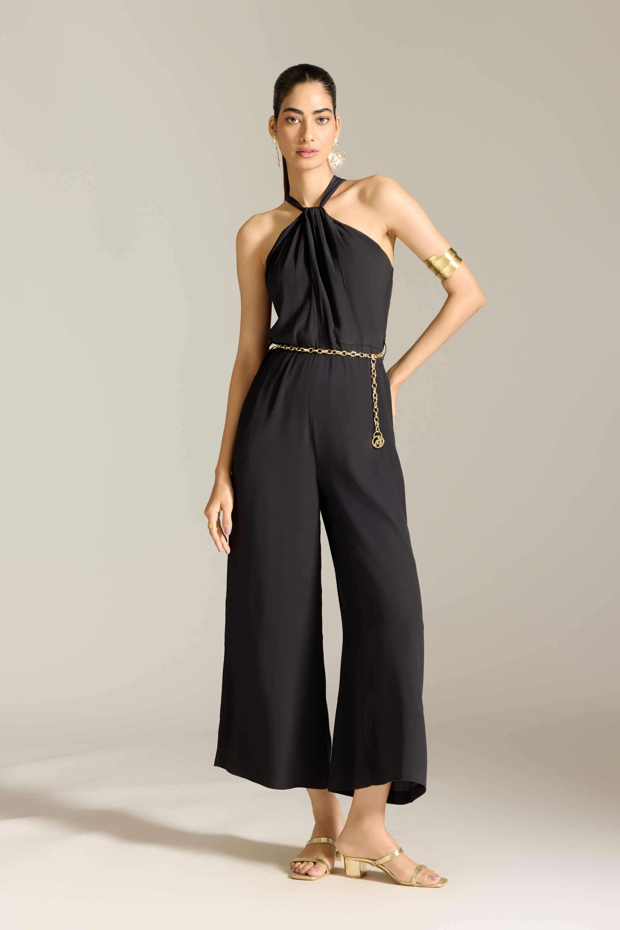 label ritu kumar Solid Blended Fabric Skinny Fit Women's Jumpsuit-picture-32