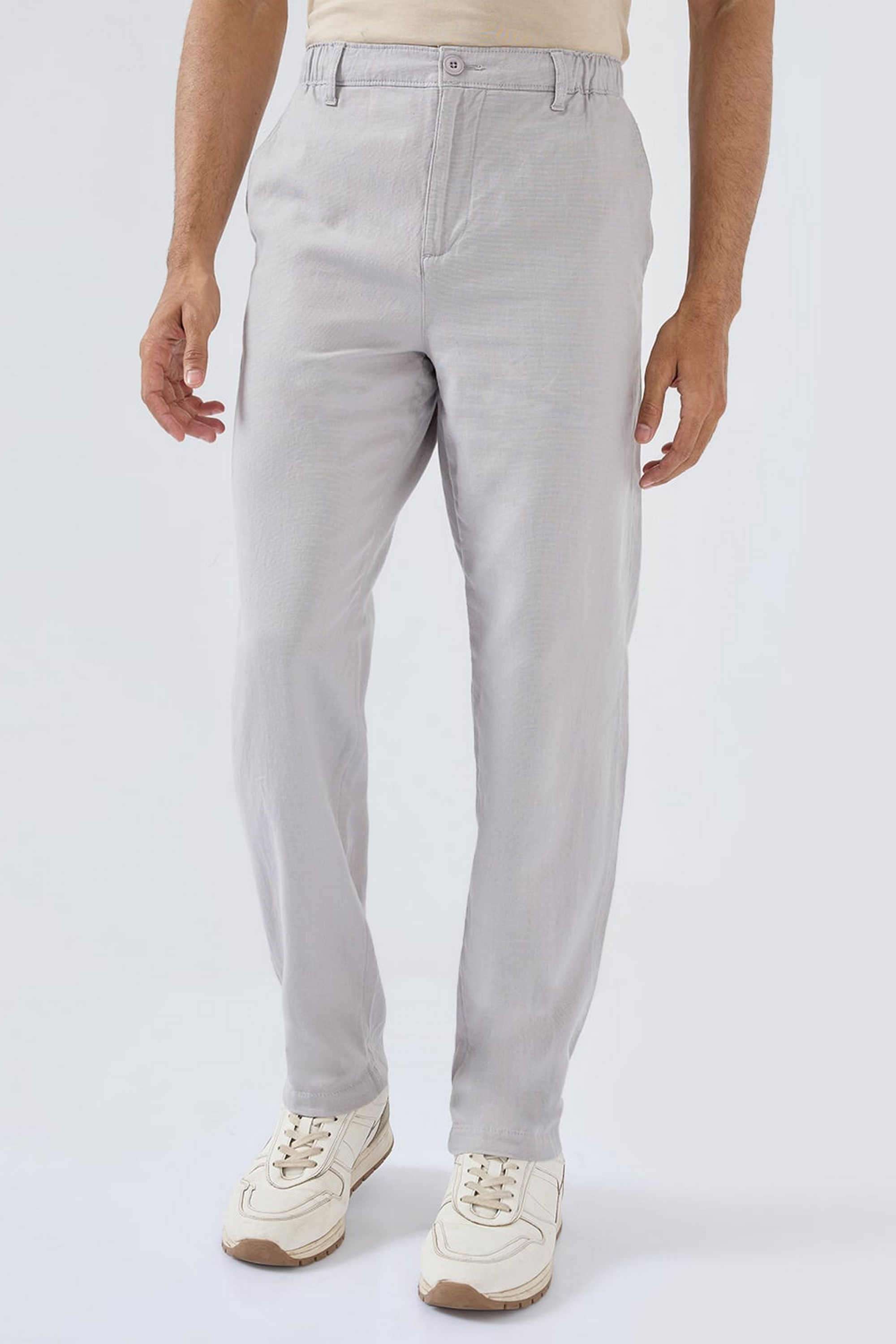 Solid-Linen-Blend-Relaxed-Fit-Men-s-Trousers