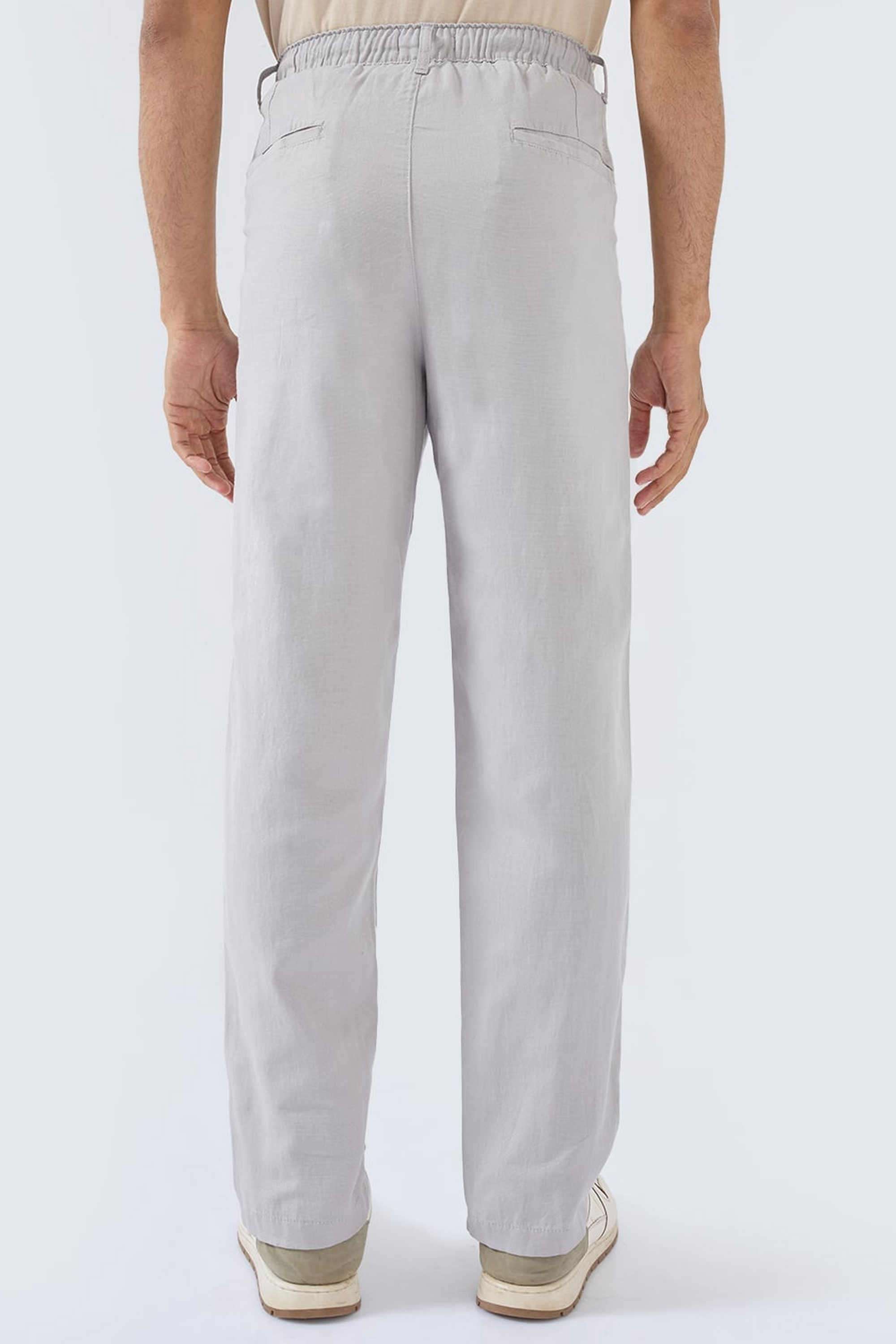 Solid-Linen-Blend-Relaxed-Fit-Men-s-Trousers