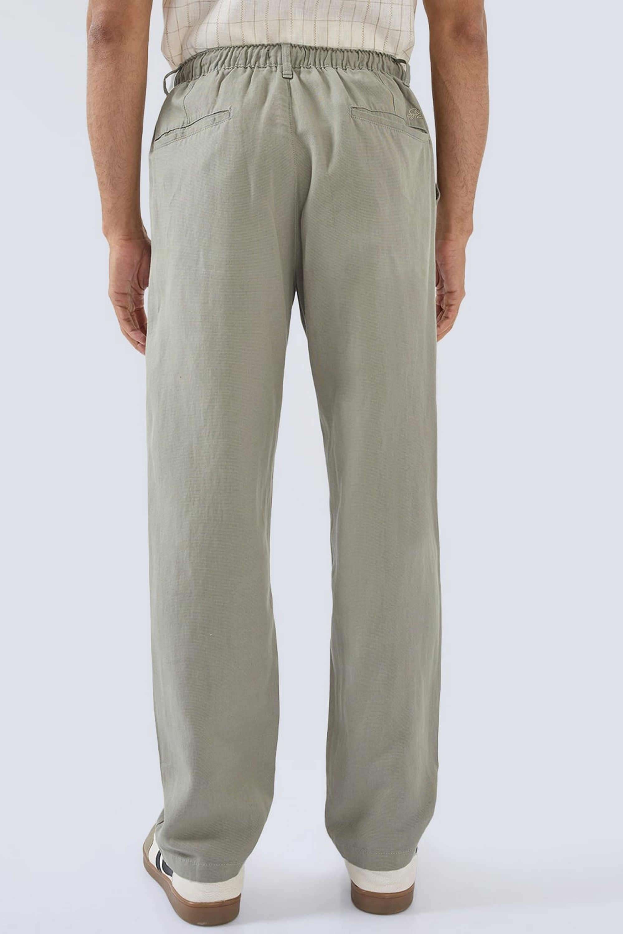Solid-Linen-Blend-Relaxed-Fit-Men-s-Trousers