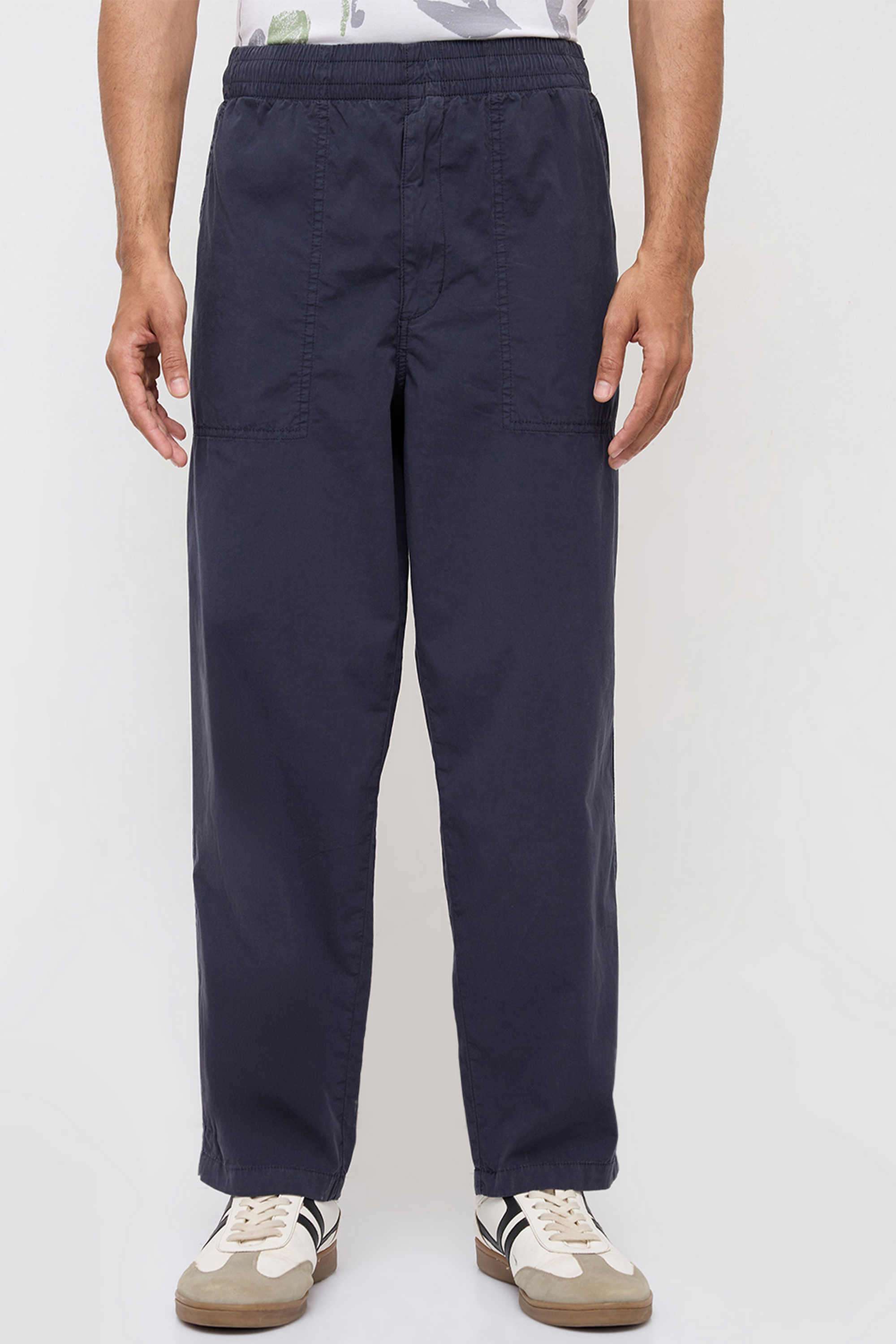 Solid-Cotton-Relaxed-Fit-Men-s-Trousers
