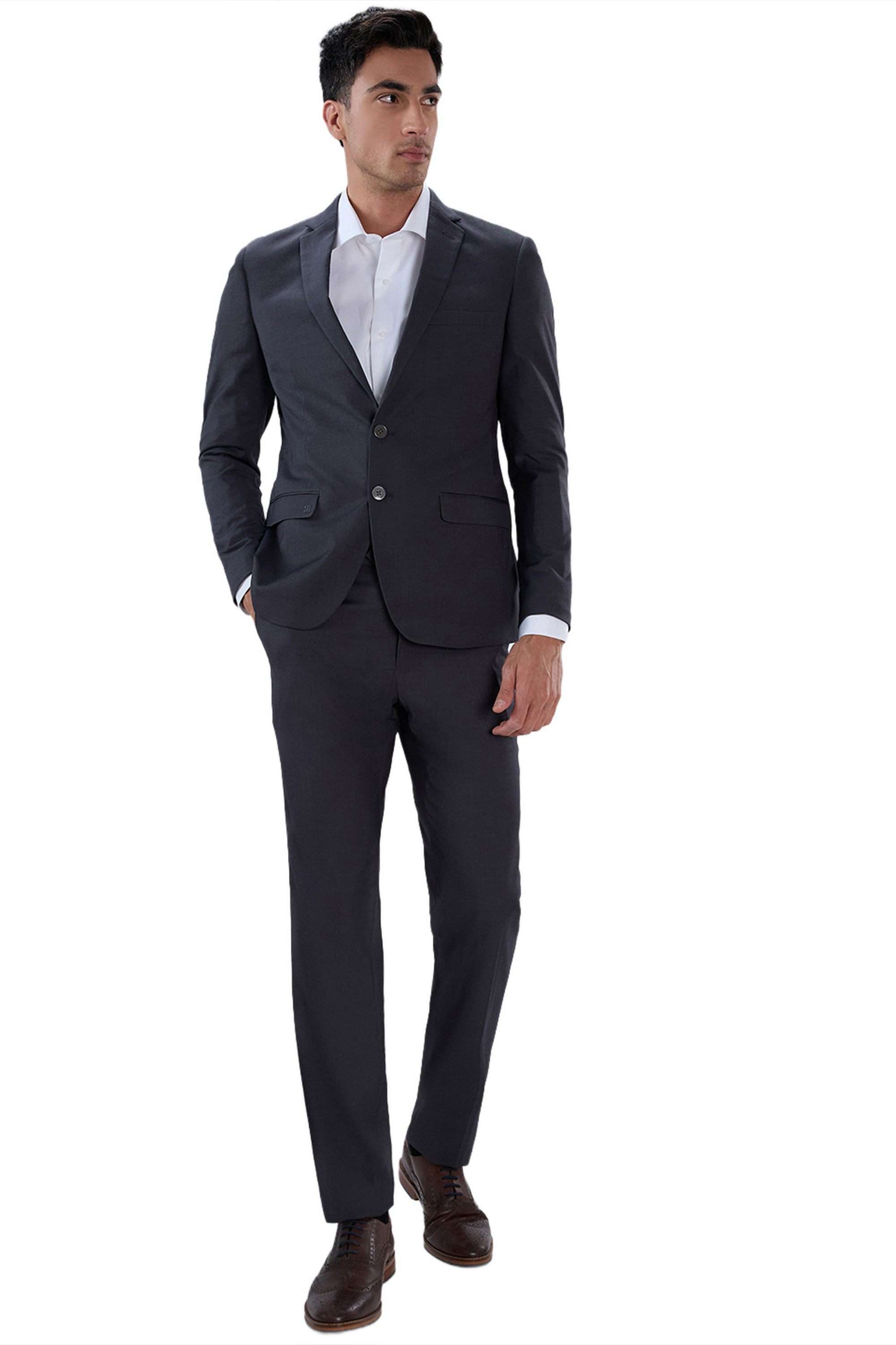 Solid-Terrylene-Rayon-Slim-Fit-Men-s-Suit