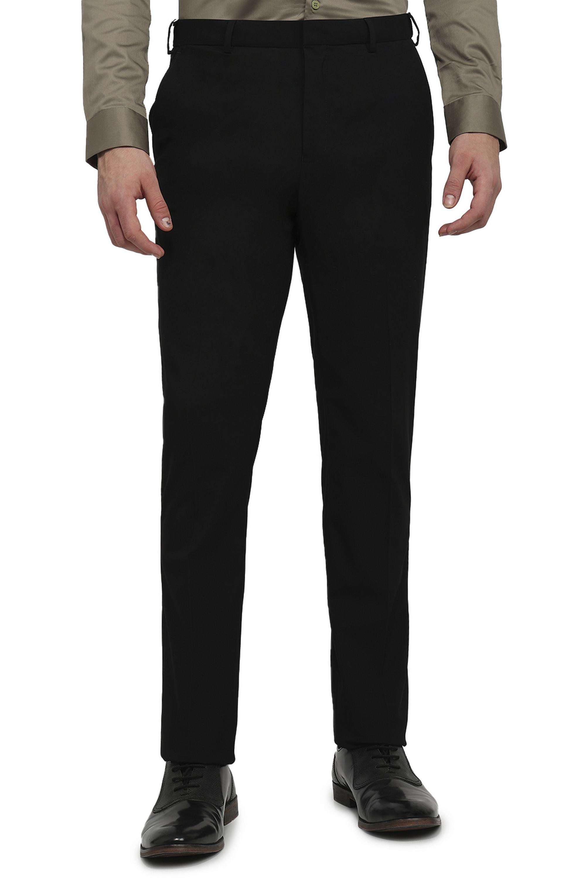 Solid-Polyester-Blend-Regular-Fit-Men-s-Trousers