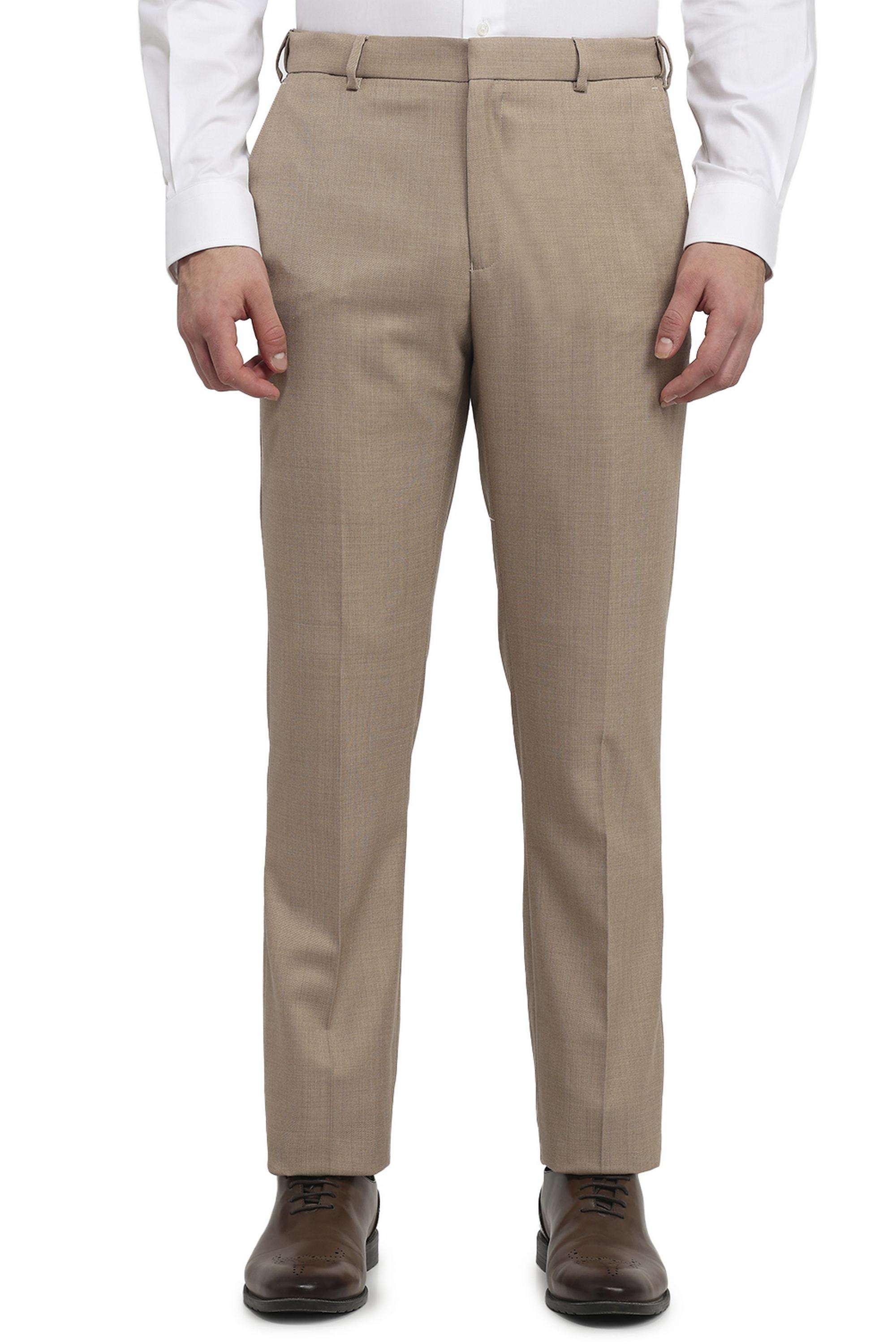 Solid-Polyester-Blend-Regular-Fit-Men-s-Trousers