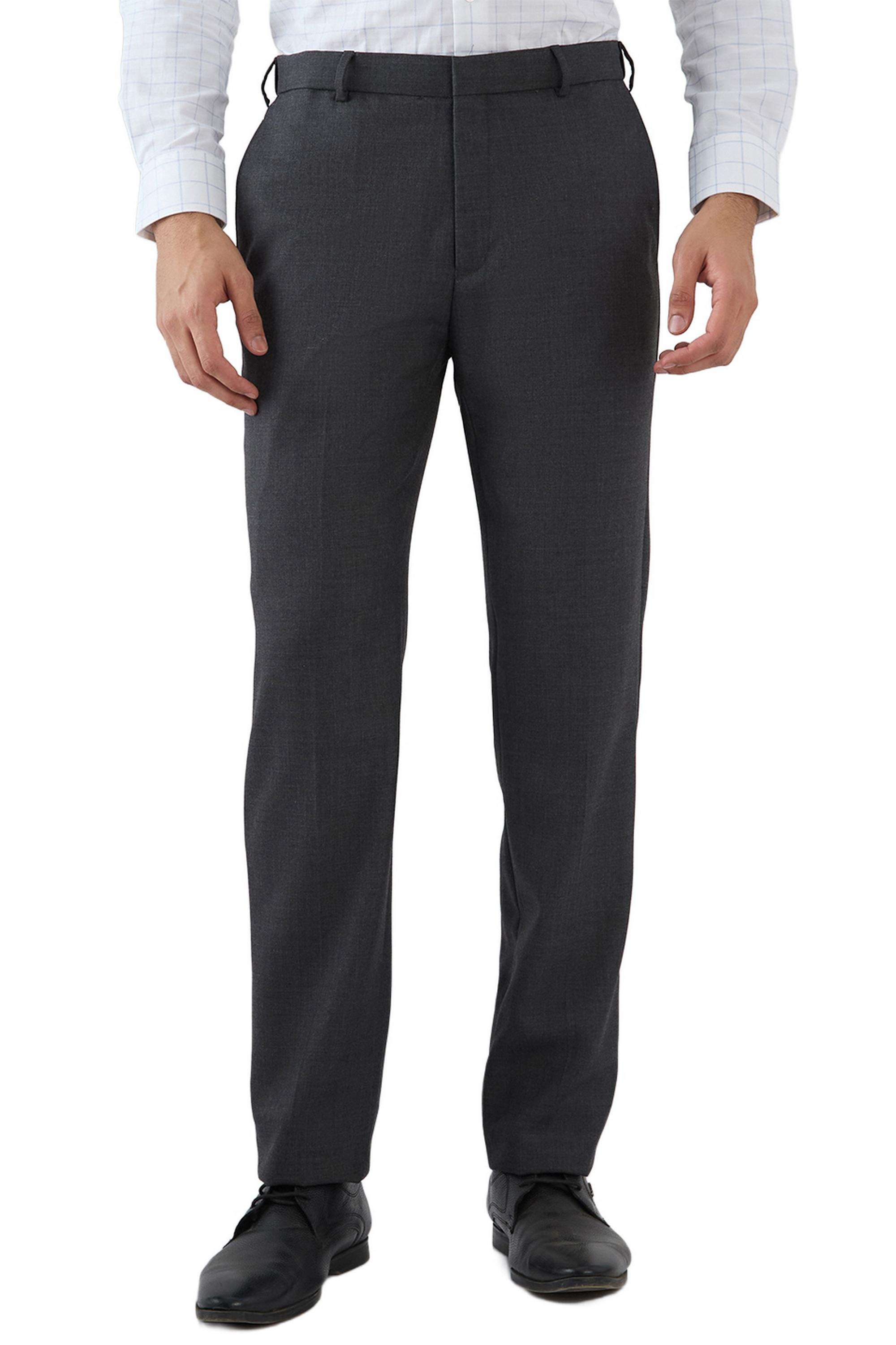 Solid-Polyester-Blend-Regular-Fit-Men-s-Trousers