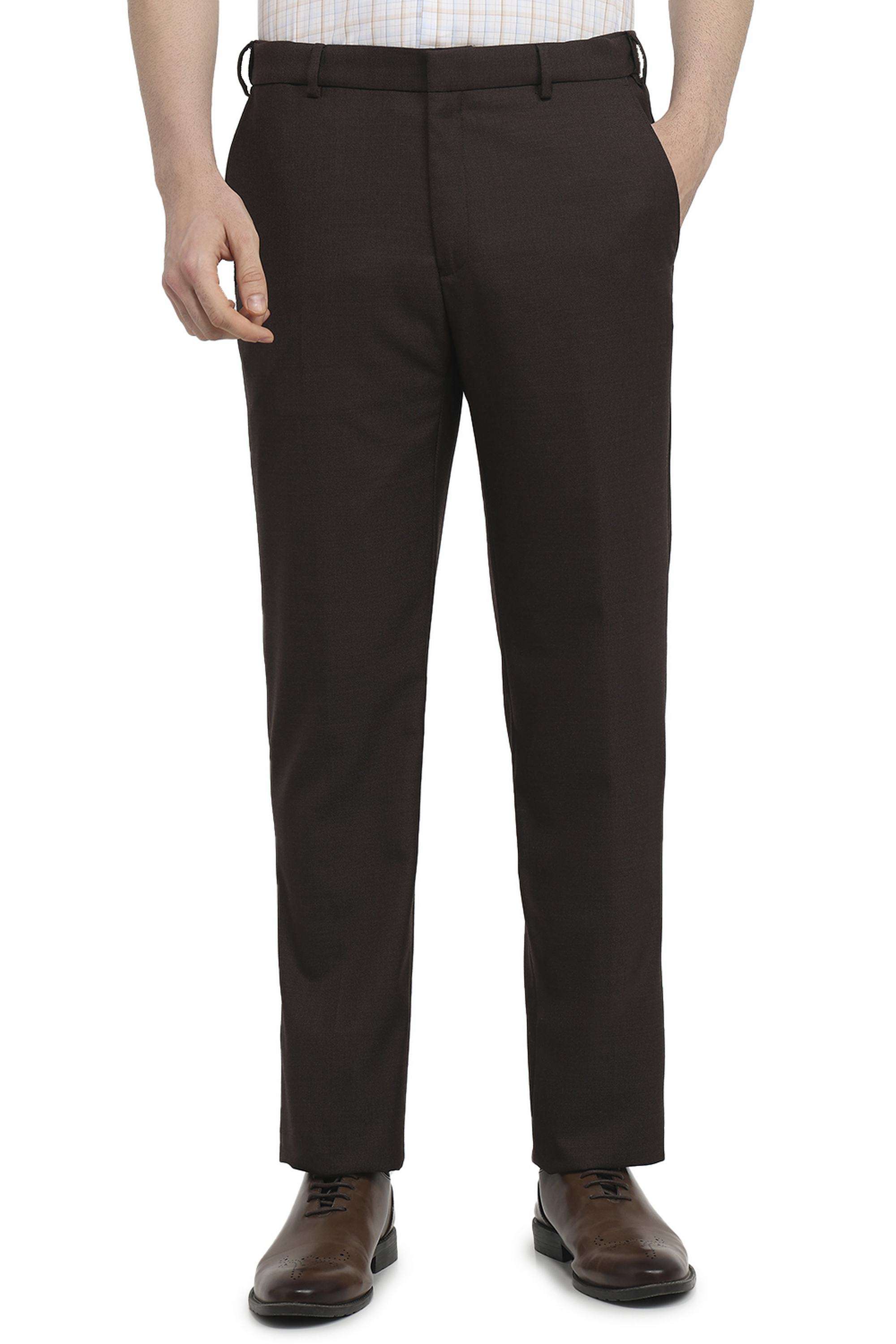 Solid-Polyester-Blend-Regular-Fit-Men-s-Trousers