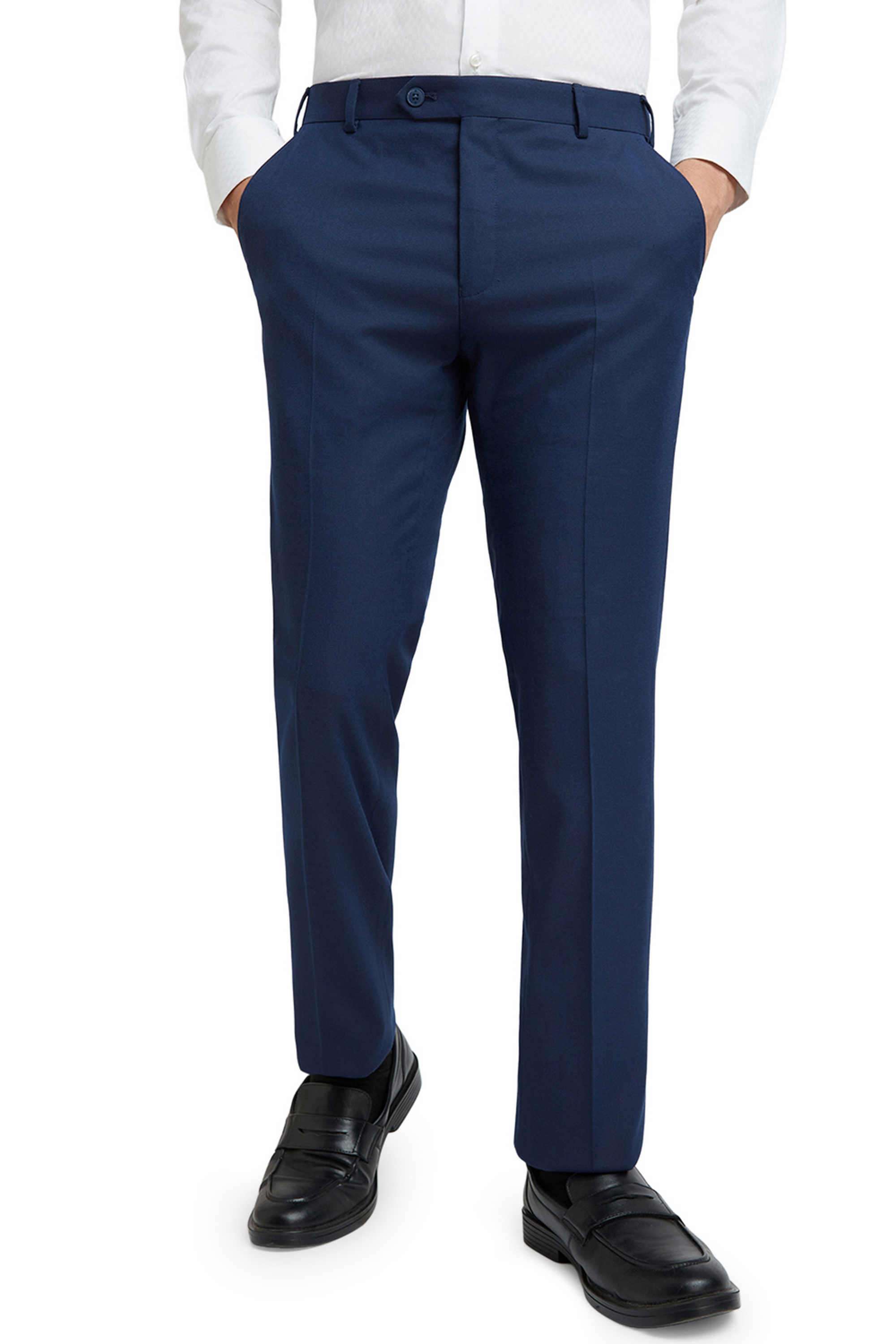 Solid-Polyester-Viscose-Slim-Fit-Men-s-Formal-Trousers