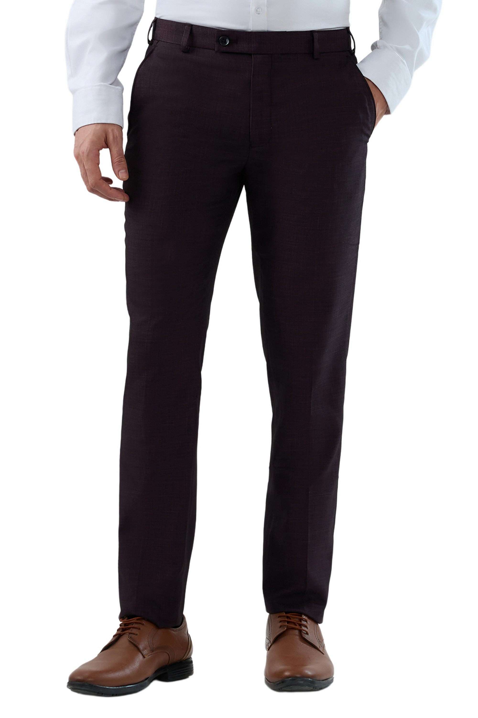 Solid-Polyester-Blend-Slim-Fit-Men-s-Formal-Trousers