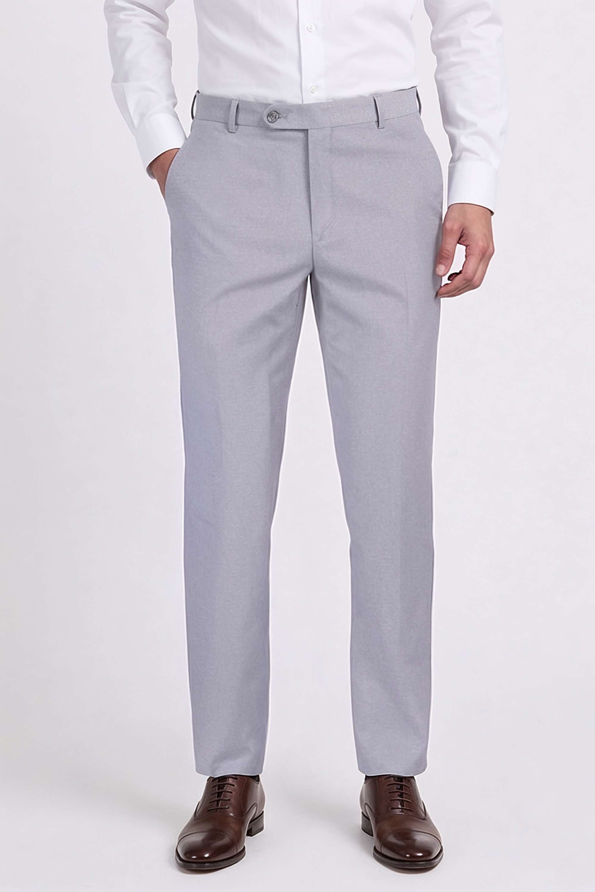 Solid-Blended-Fabric-Slim-Fit-Men-Trousers